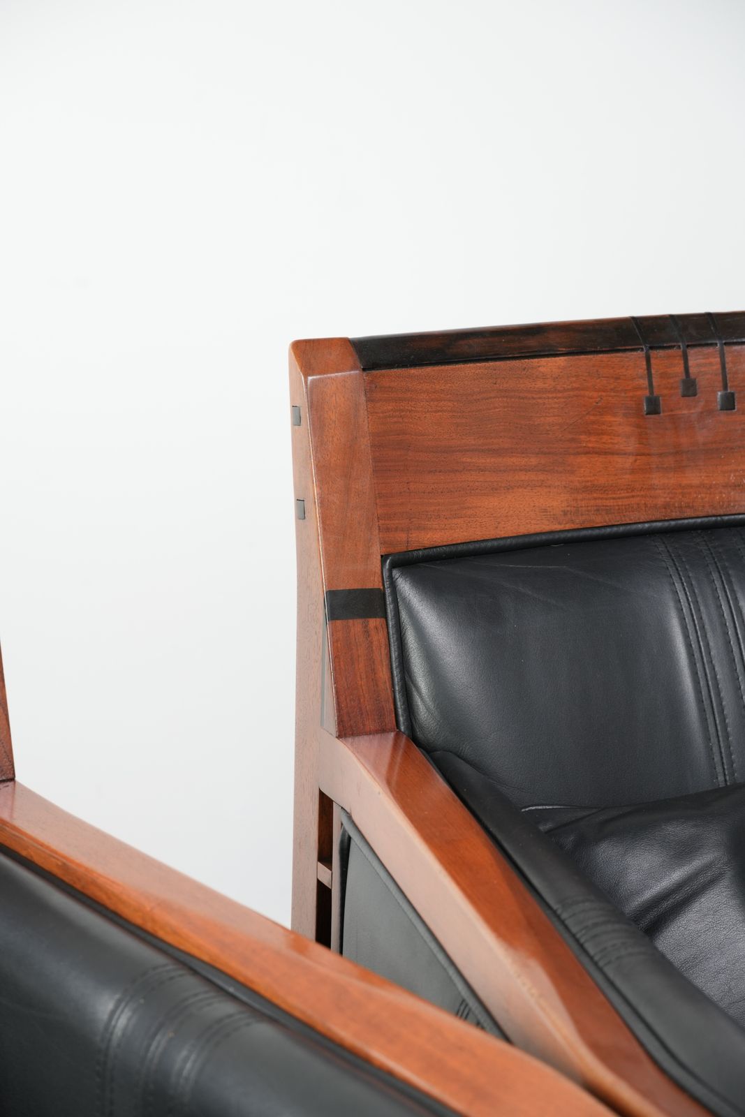 photo for sale Set Van 2 Art Deco Fauteuils Uit De Decoforma Serie Van Schuitema, Zwart Leer, Goede Staat