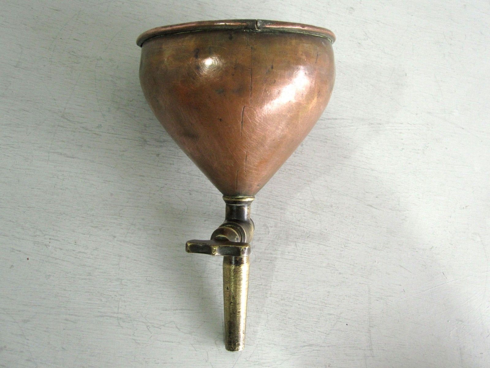 L Lumley London Copper Brewery Funnel With Brass Tap photo Home Decor