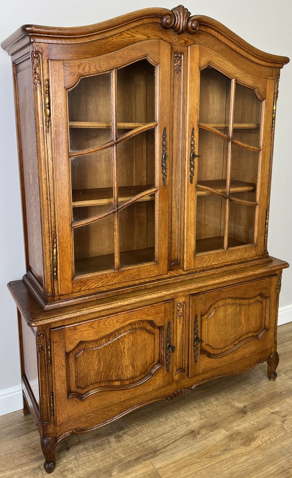 Bookcase Vintage French Louis XIV Style Oak Display Cabinet Sideboard Lot 4934 photo furniture