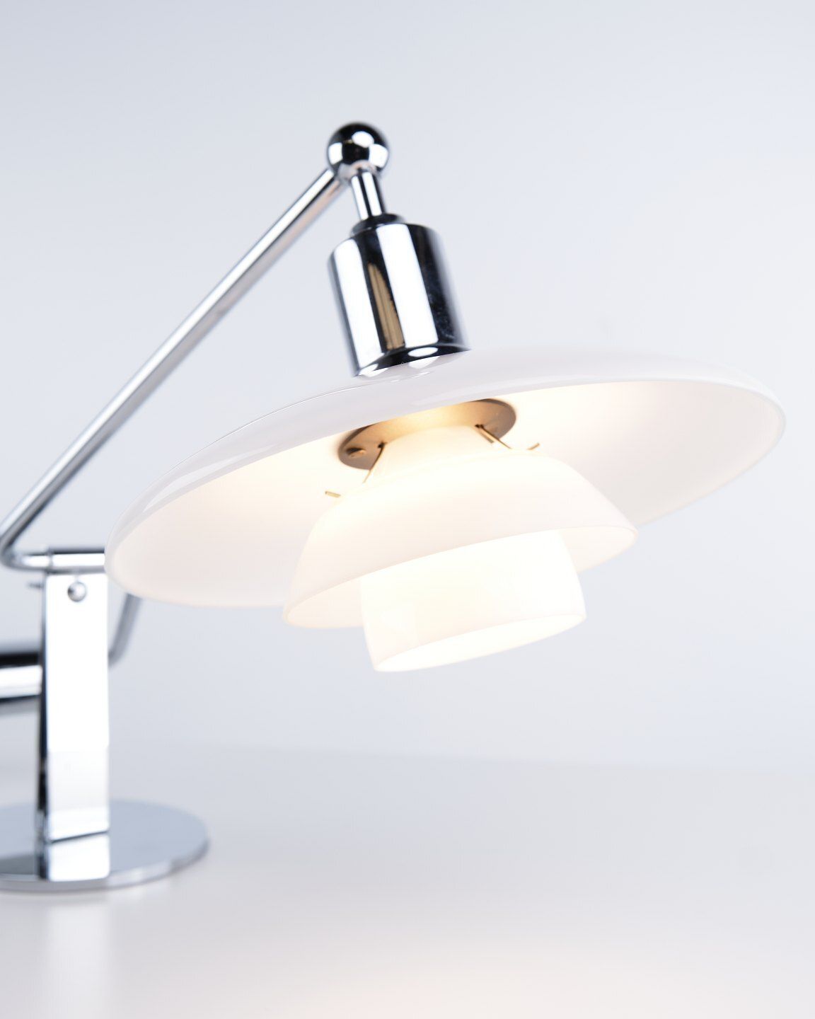 Poul Henningsen Ph 2/1 Piano/Tilt Lamp, Table Lamp In White Opal Glass For Louis Poulsen photo furniture