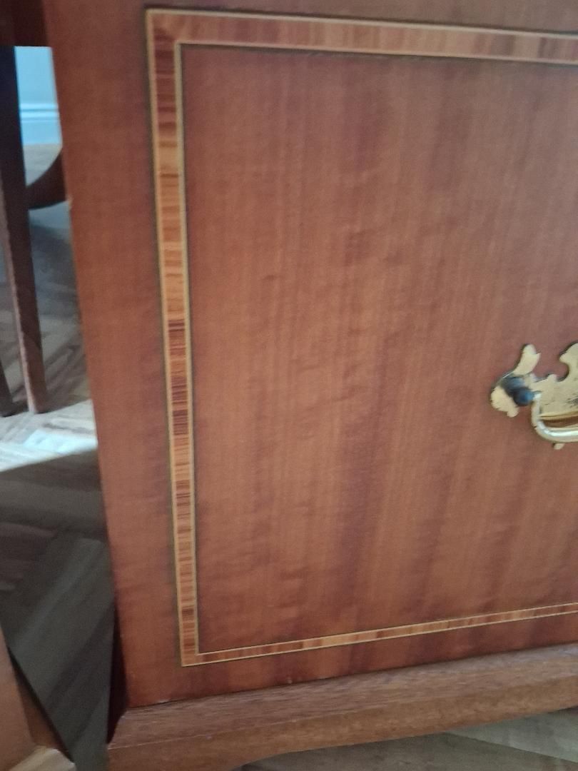photo for sale Pair Retro Bedside Beithcraft Cabinets Inlaid Mahogany Teak