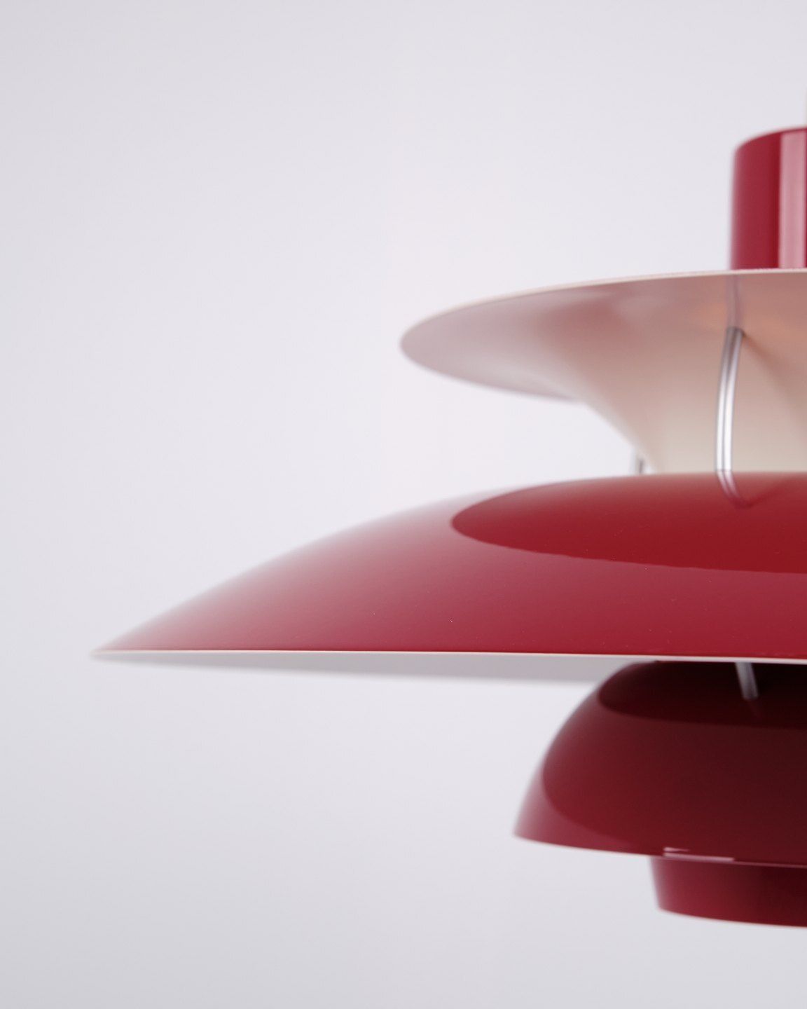 Poul Henningsen Pendant Model Ph 5 In Red Lacquered Metal, Louis Poulsen photo vintage