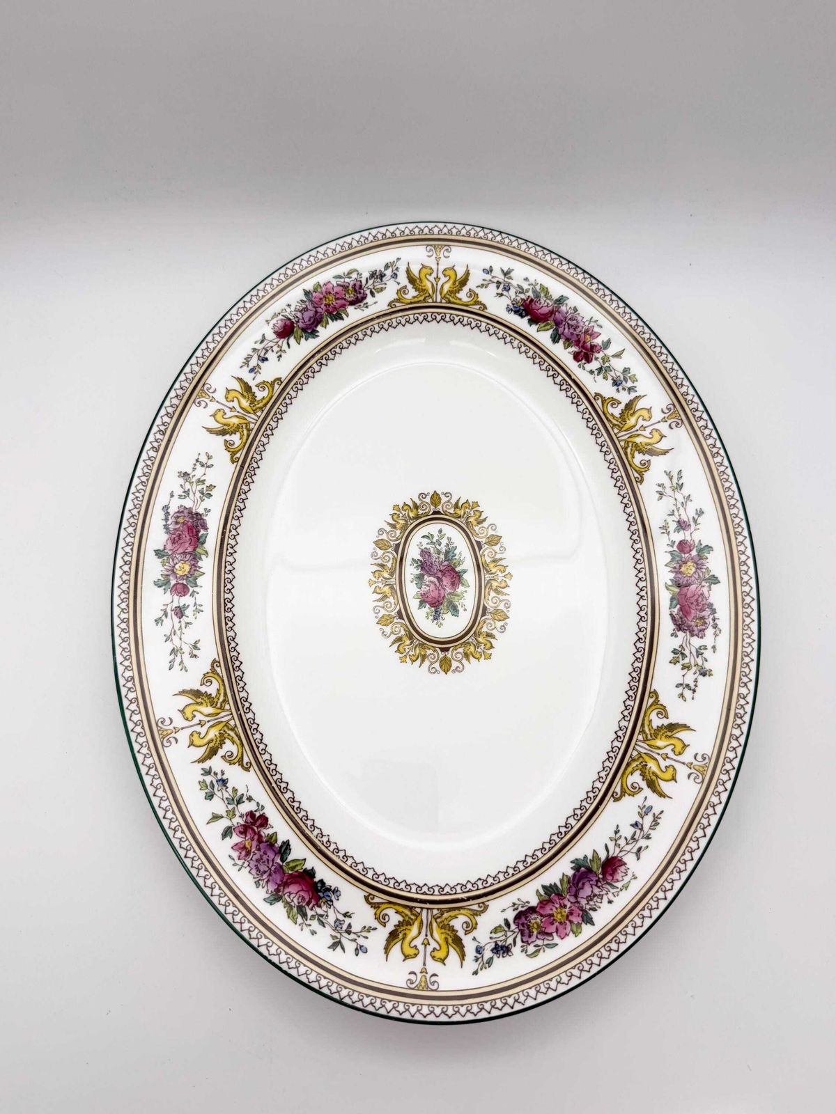 photo for sale Vintage Wedgwood Columbia Oval Serving Platter, Bone China Floral Plate