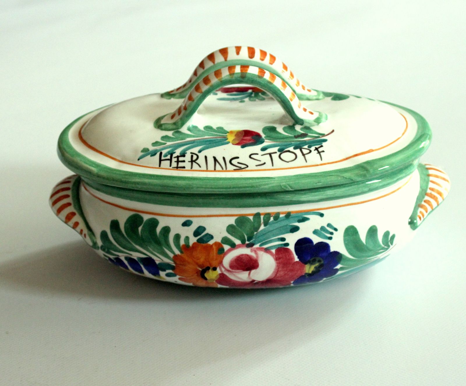 Ceramic Fish Tureen   Fish Pot With  Lid   Made In Italy   Vintage