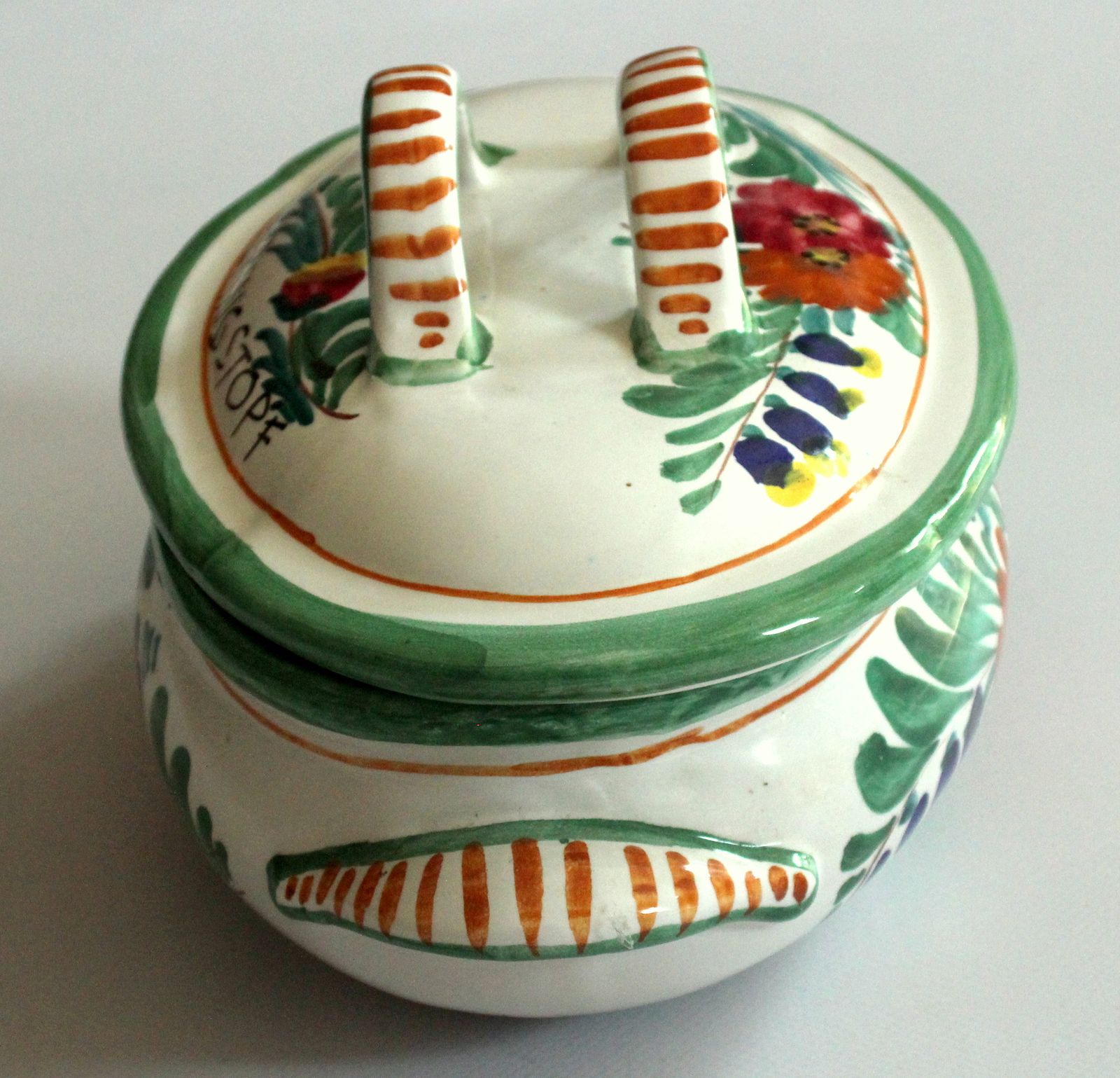 Ceramic Fish Tureen   Fish Pot With  Lid   Made In Italy   Vintage photo Home Decor