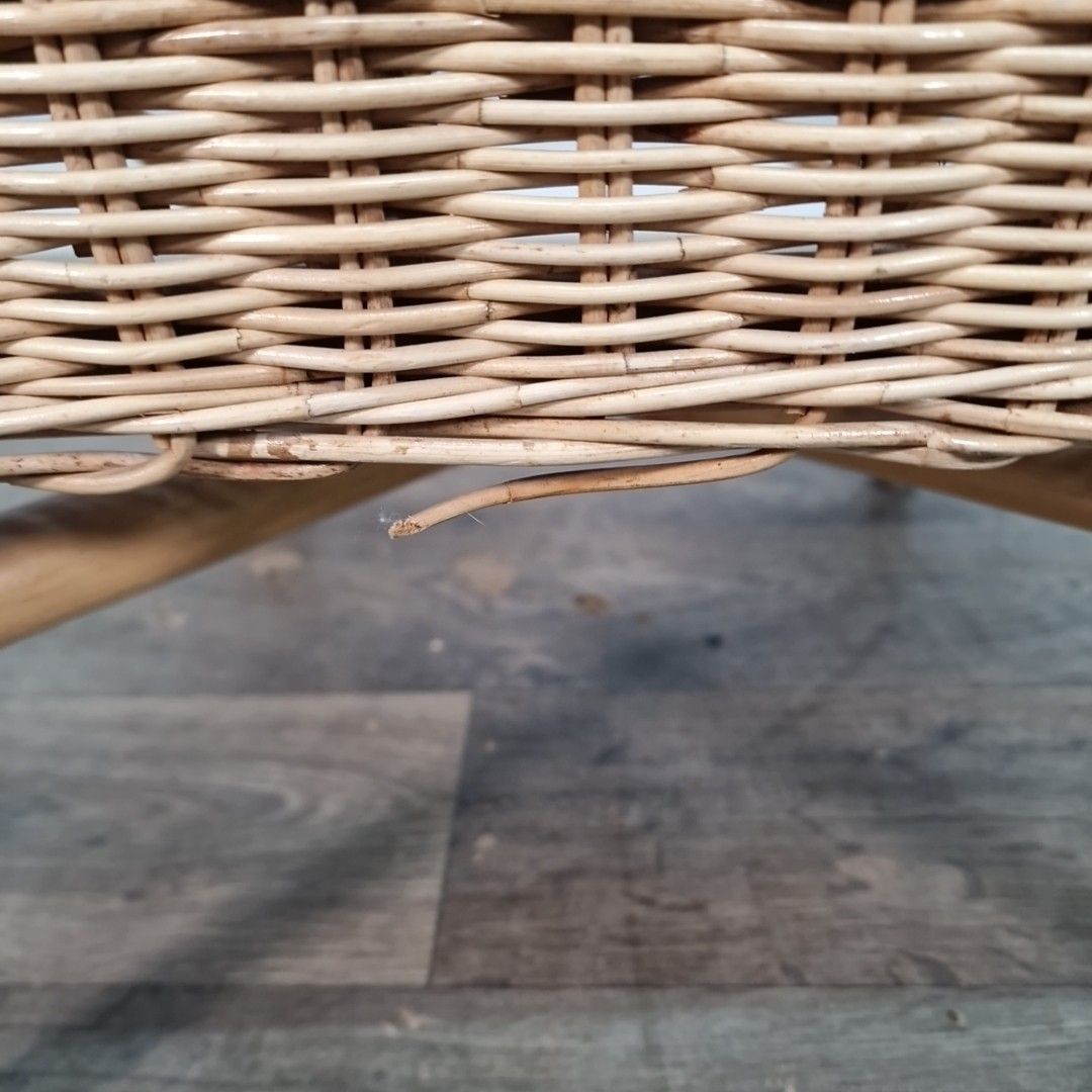 55.0 Vintage Rattan Wicker Armchair Small Childs Tub Lounge Seat Boho Retro Mcm photo