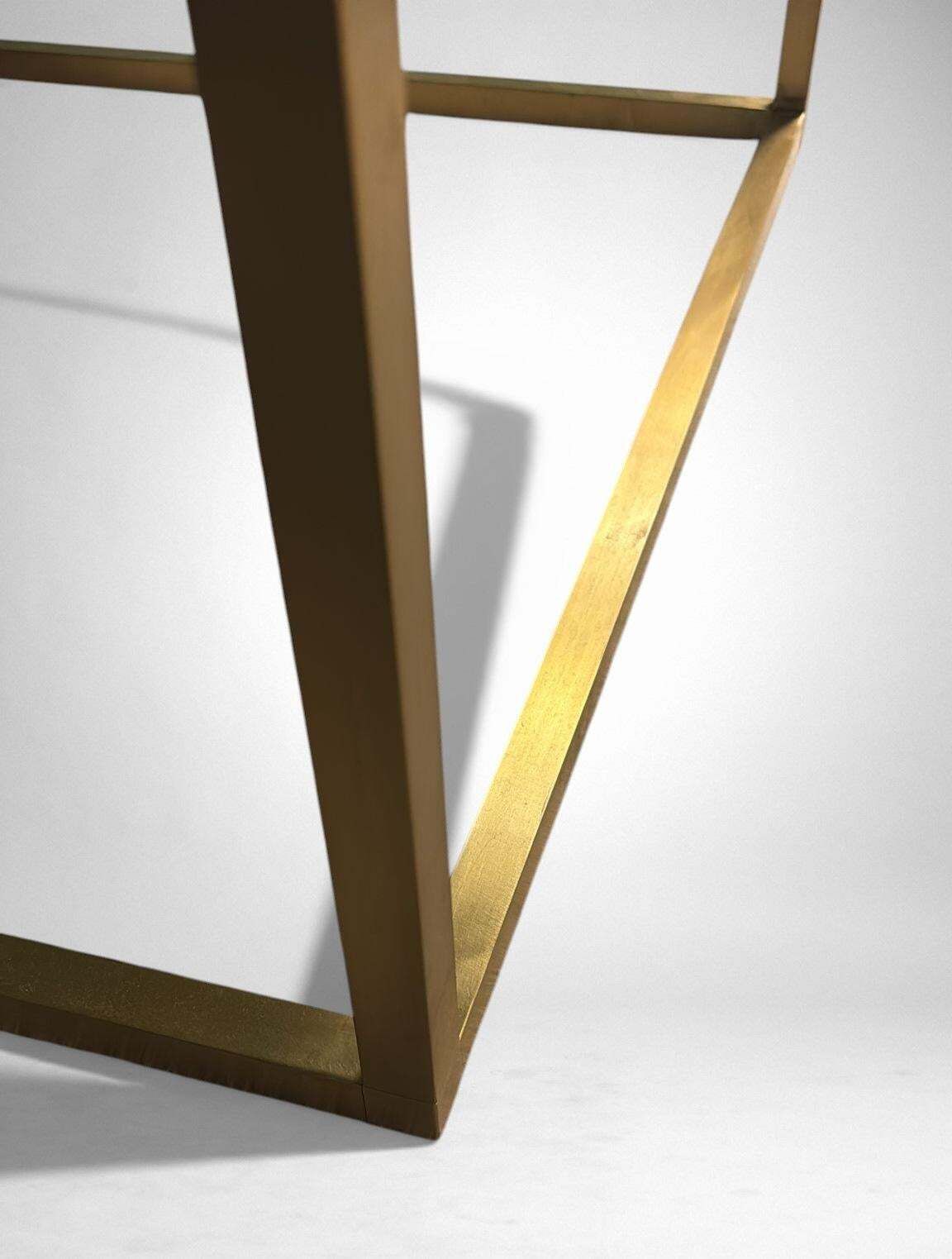photo vinterior Willy Rizzo Style Italian Brass And Smoked Glass Coffee Table