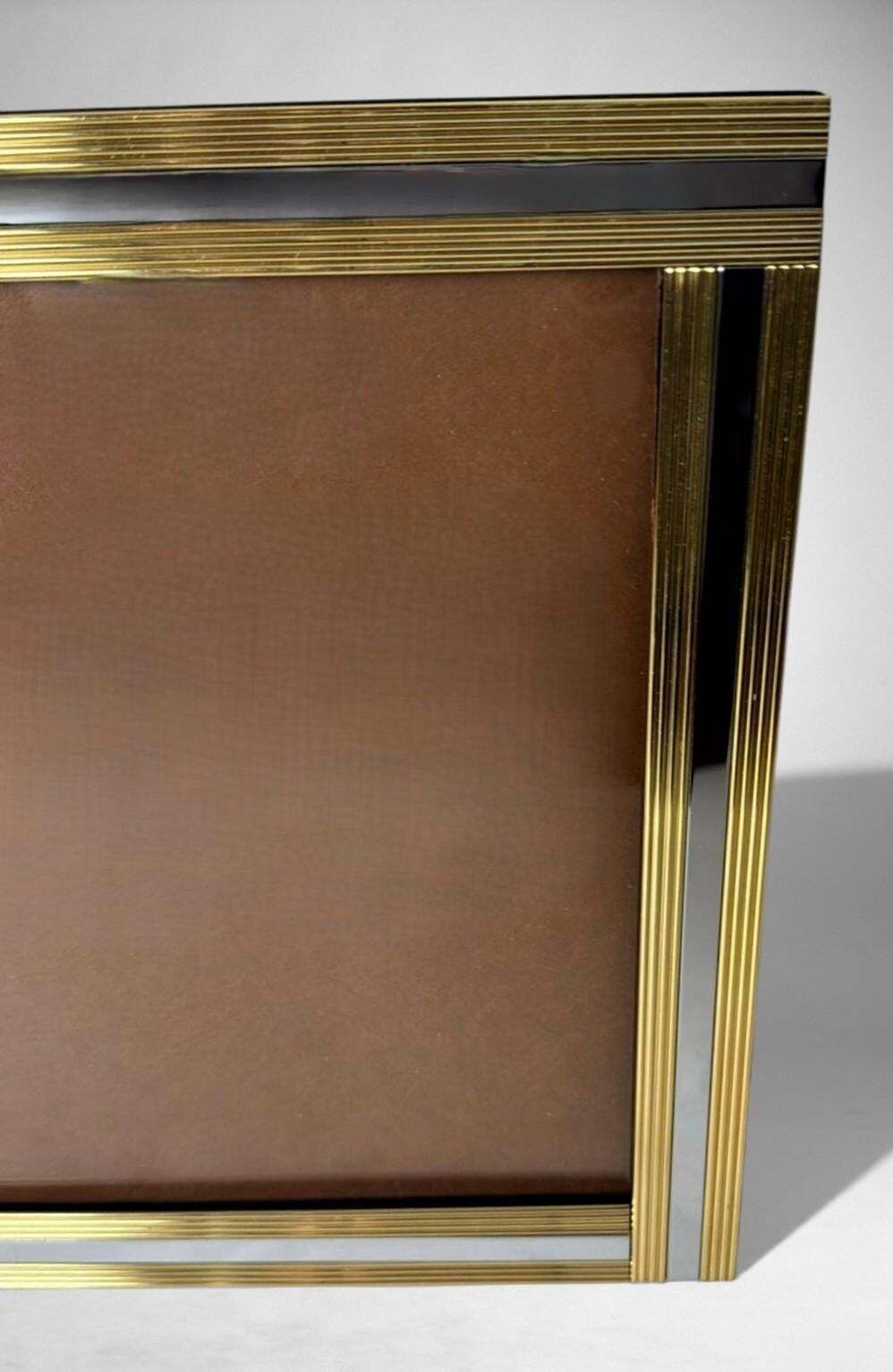 photo for sale Romeo Rega Style Italian Brass And Steel Picture Frame