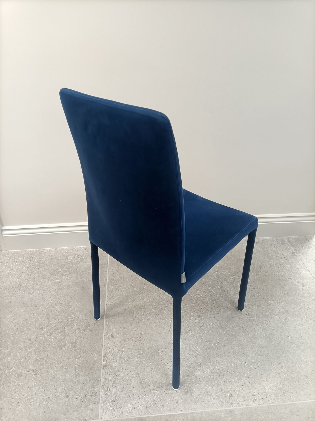 Set Of 6 X Heal's Bronte Blue Velvet Dining Chairs photo 330.0