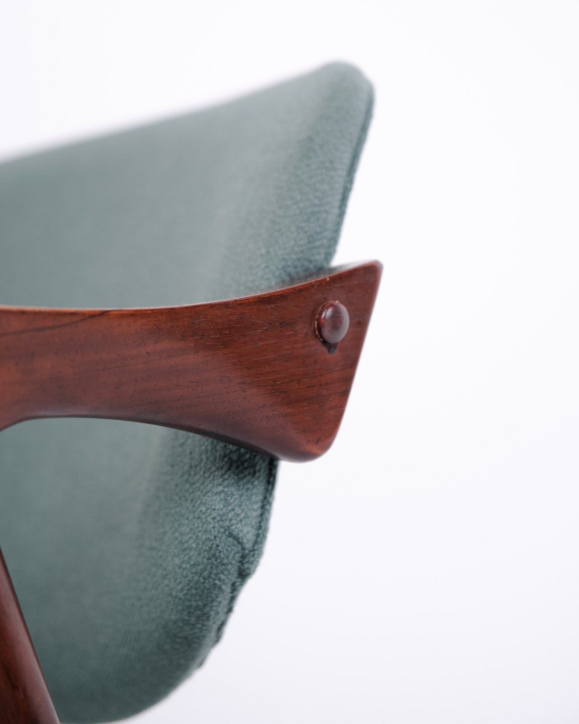 Kai Kristiansen Model 42 Dining Chairs In Rosewood With Turquoise Blue Upholstery, Set Of 6, 1960s photo vintage