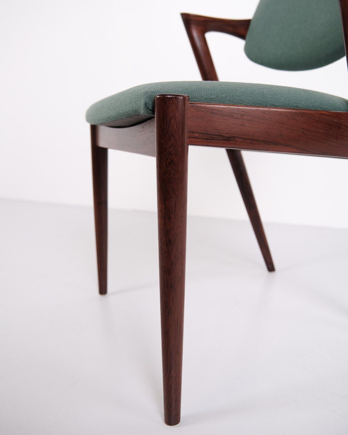 photo furniture Kai Kristiansen Model 42 Dining Chairs In Rosewood With Turquoise Blue Upholstery, Set Of 6, 1960s