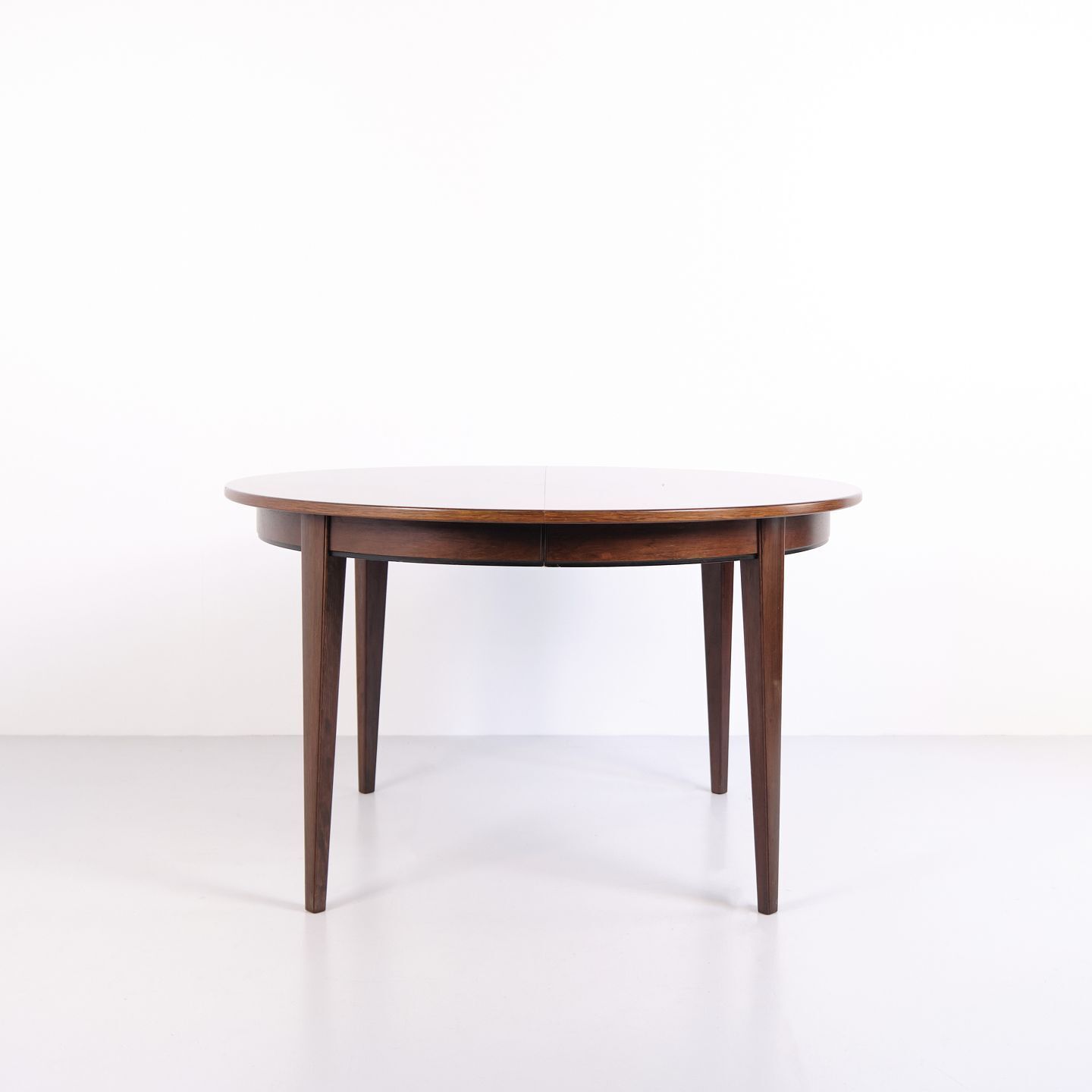 Round Dining Table Model 55 By Omann Jun In Rosewood With Extension Leaves, Danish Design