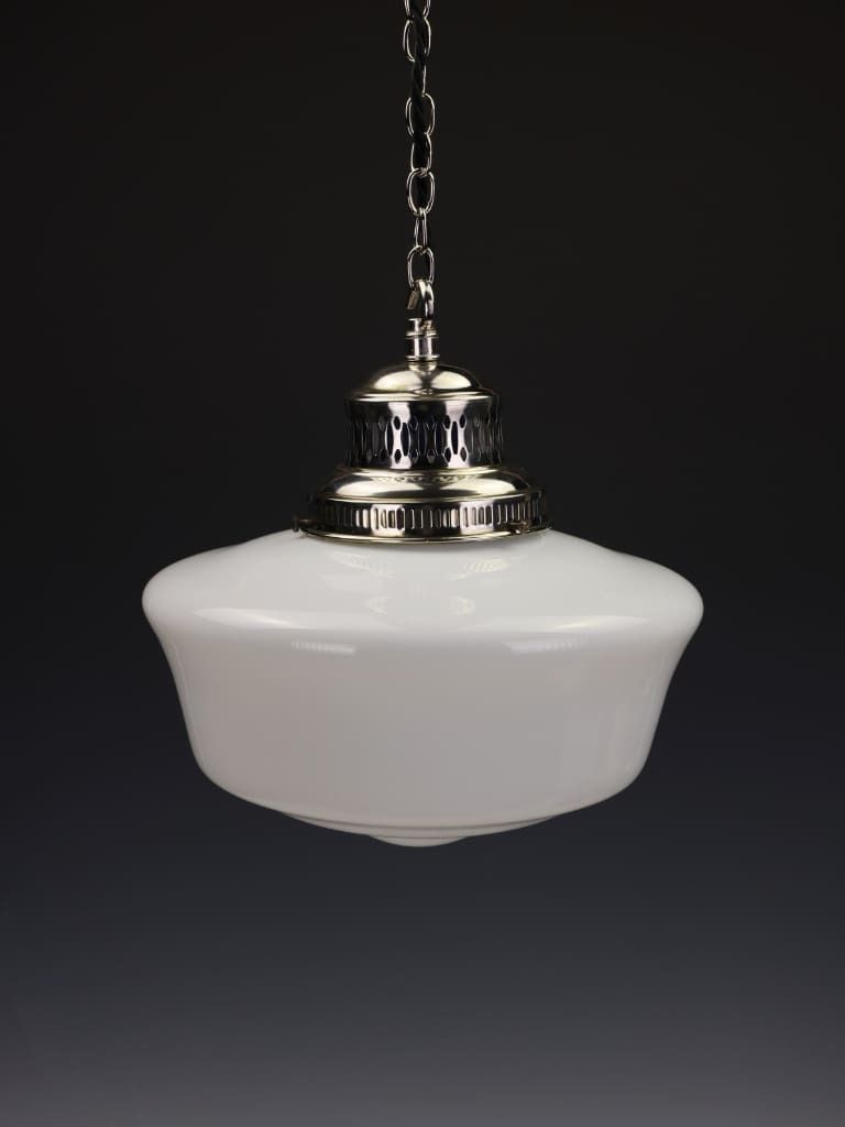 Fine Antique Opaline Pendant Light With Silver Plated Gallery photo furniture