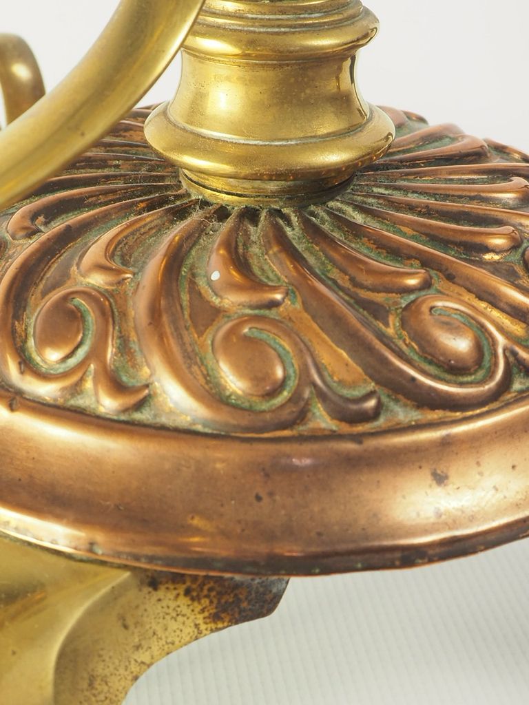 Antique Brass And Copper Rise & Fall Floor Standard Lamp photo buy
