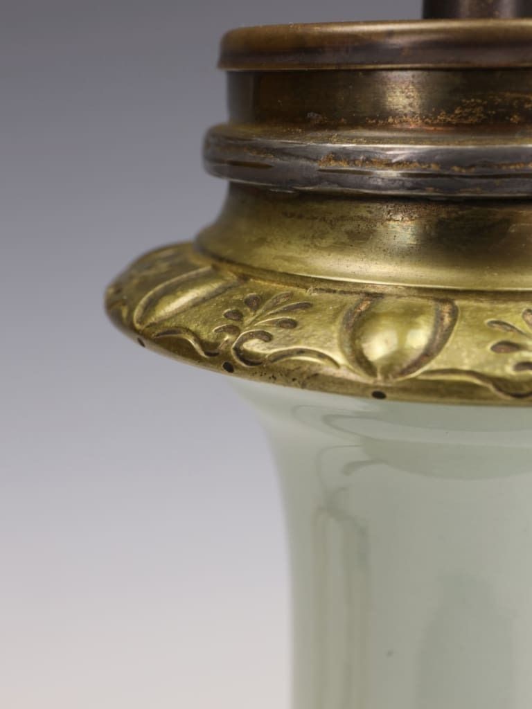 595.0 Fine French Celadon Table Lamp With Gilt Bronze Mounts — Stamped Paris photo