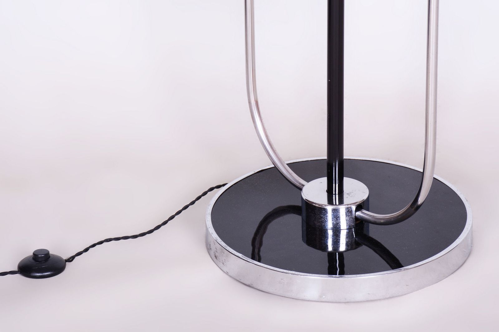 Restored Bauhaus Floor Lamp, J. Halabala, Up Zavody, Chrome, Czechia, 1930s photo furniture
