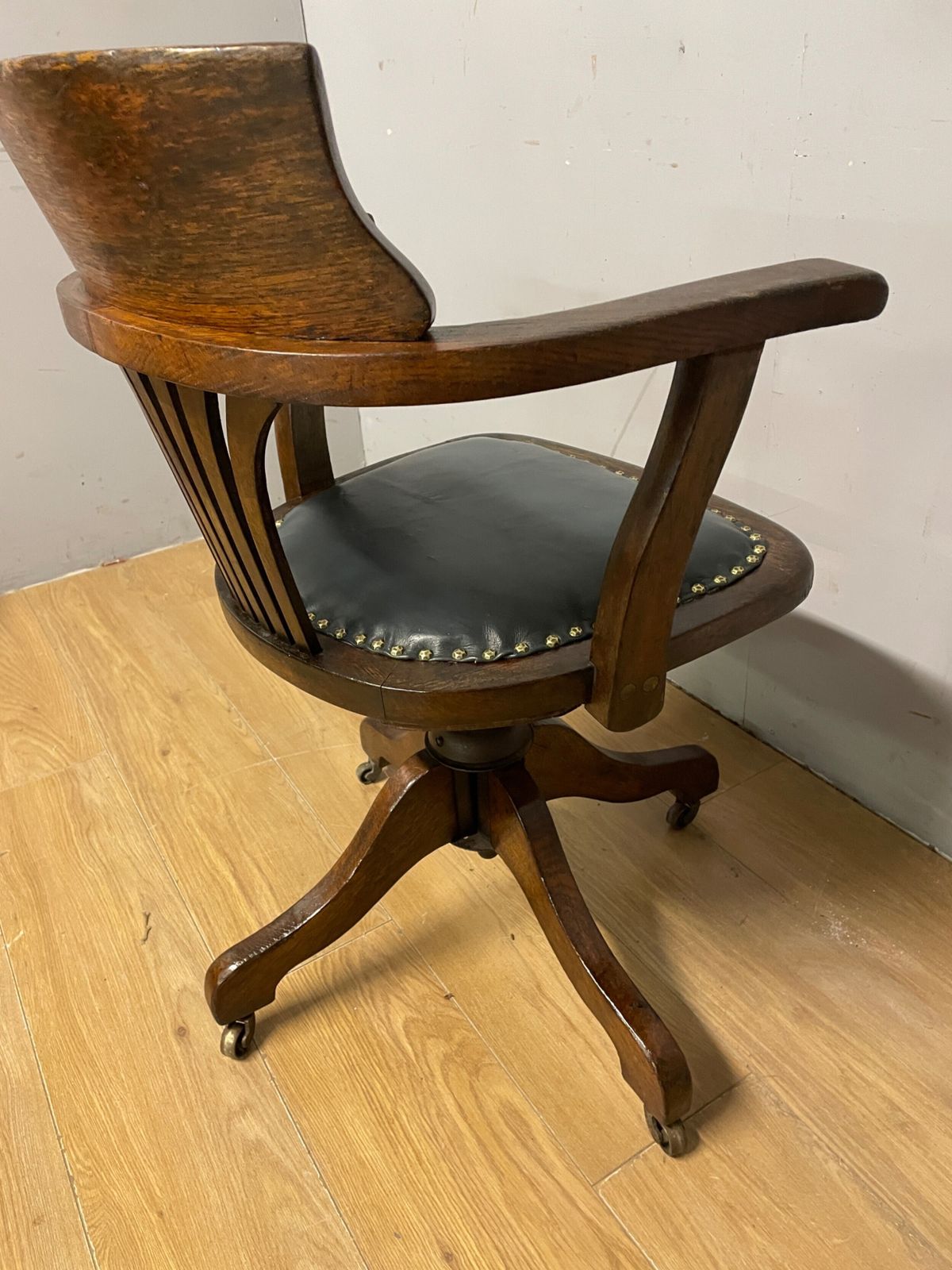Edwardian Oak Revolving Desk Chair photo buy