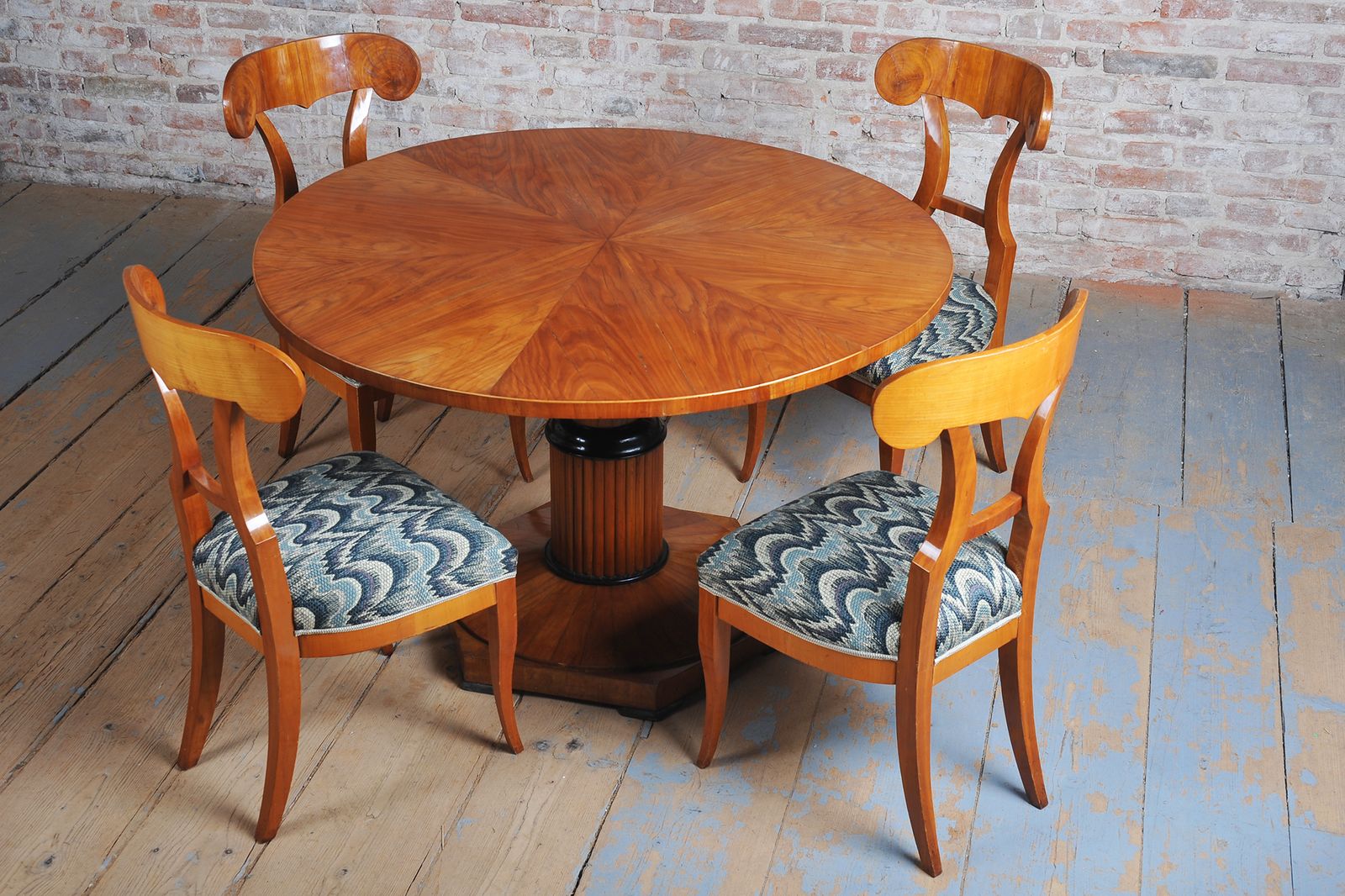 Set Of Four Restored Biedermeier Cherry Wood, Revived Polish, Austria, 1820s photo for sale