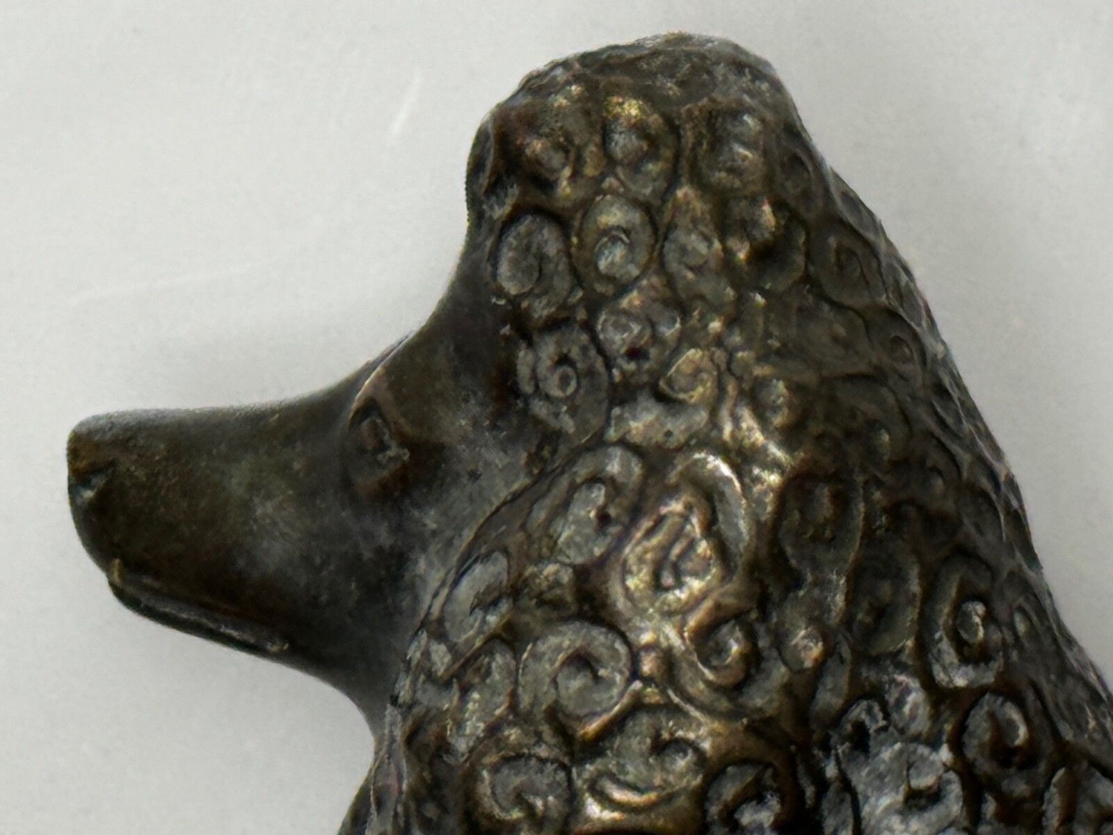 photo vintage Beautiful Cute Mid Century Bronze Poodle Dog Animal Classic Mascot Sculpture
