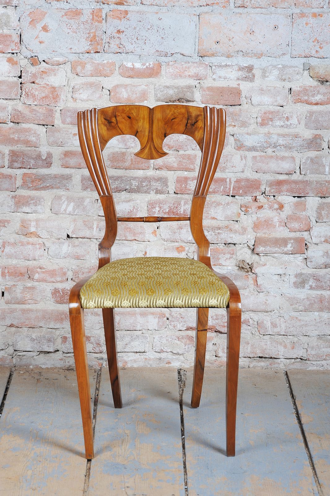 Set Of Four Restored Biedermeier Chairs, Walnut, Revived Polish, Czech, 1840s photo 2150.0