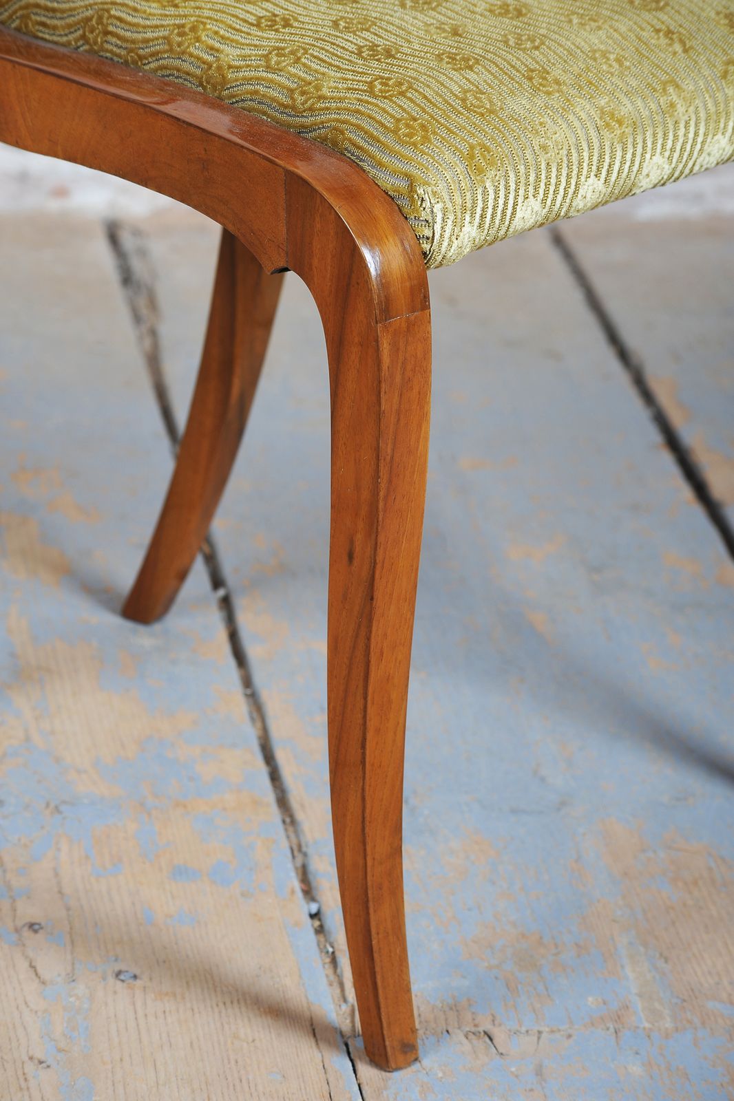 Furniture Set Of Four Restored Biedermeier Chairs, Walnut, Revived Polish, Czech, 1840s photo