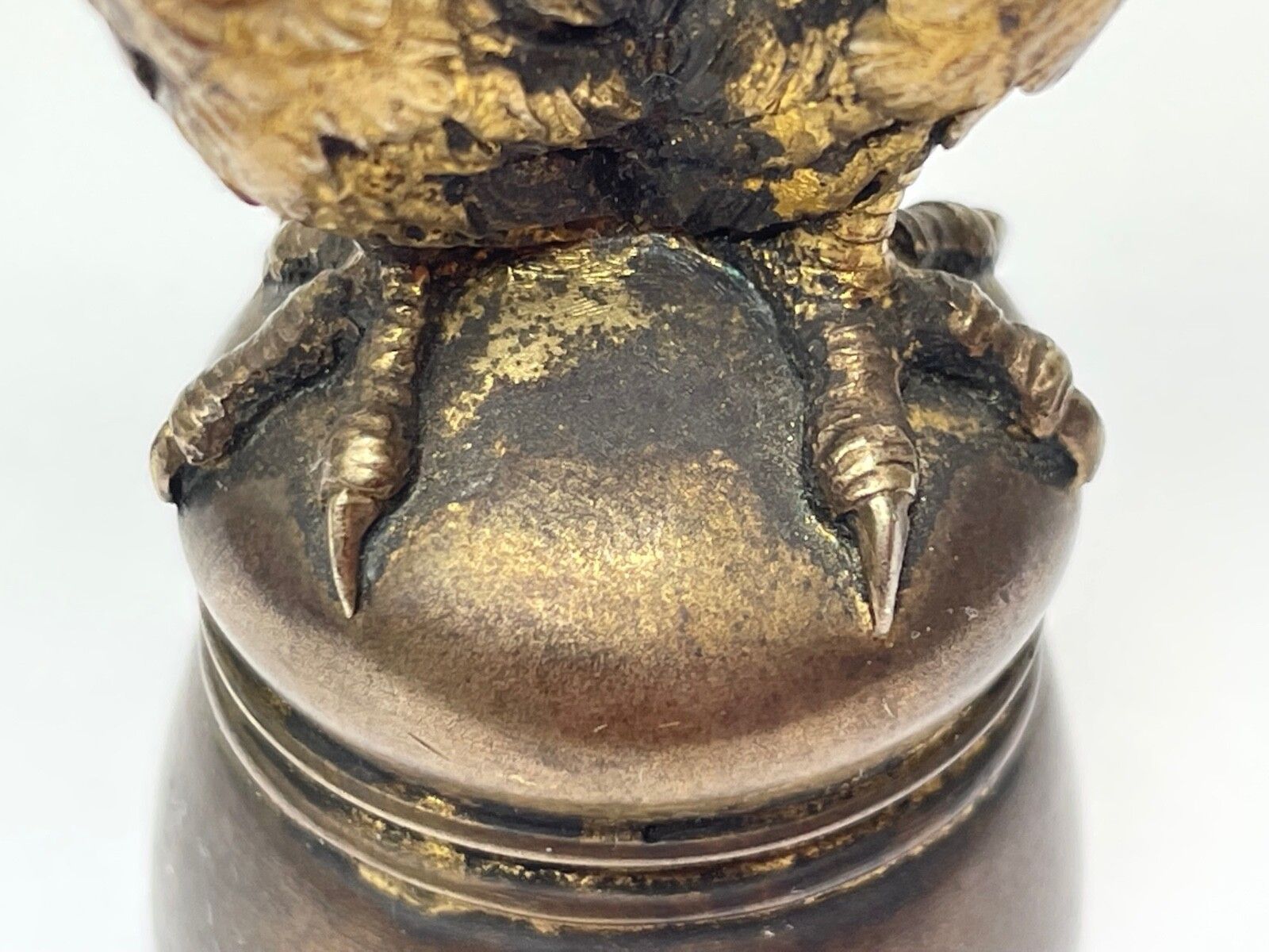 photo for sale French 19th Century Gilt Bronze Eagle Bird Desk Wax Seal Stamp Sculpture