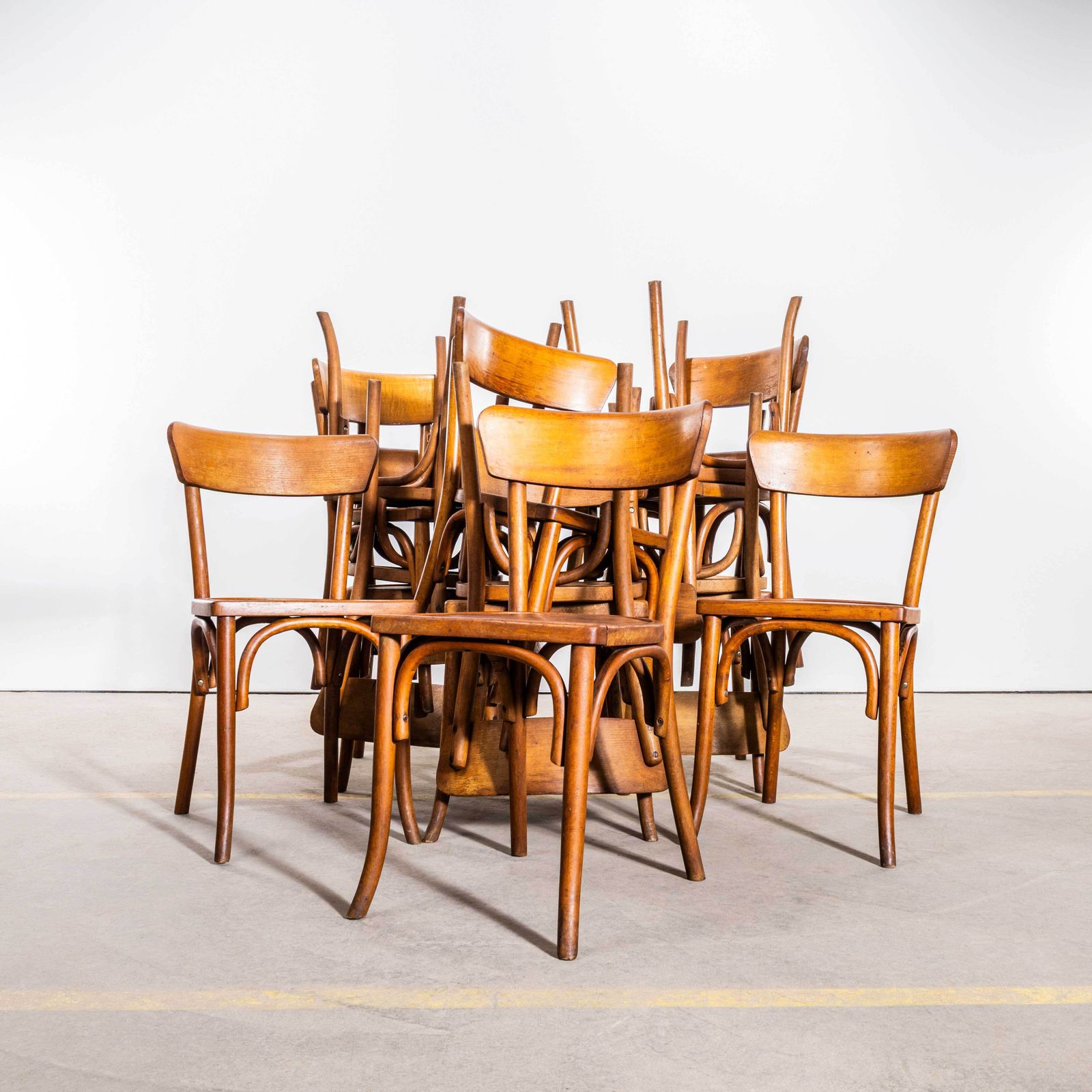 1950’s Honey Thin Slim Back Baumann Dining Chairs   Set Of Six photo furniture