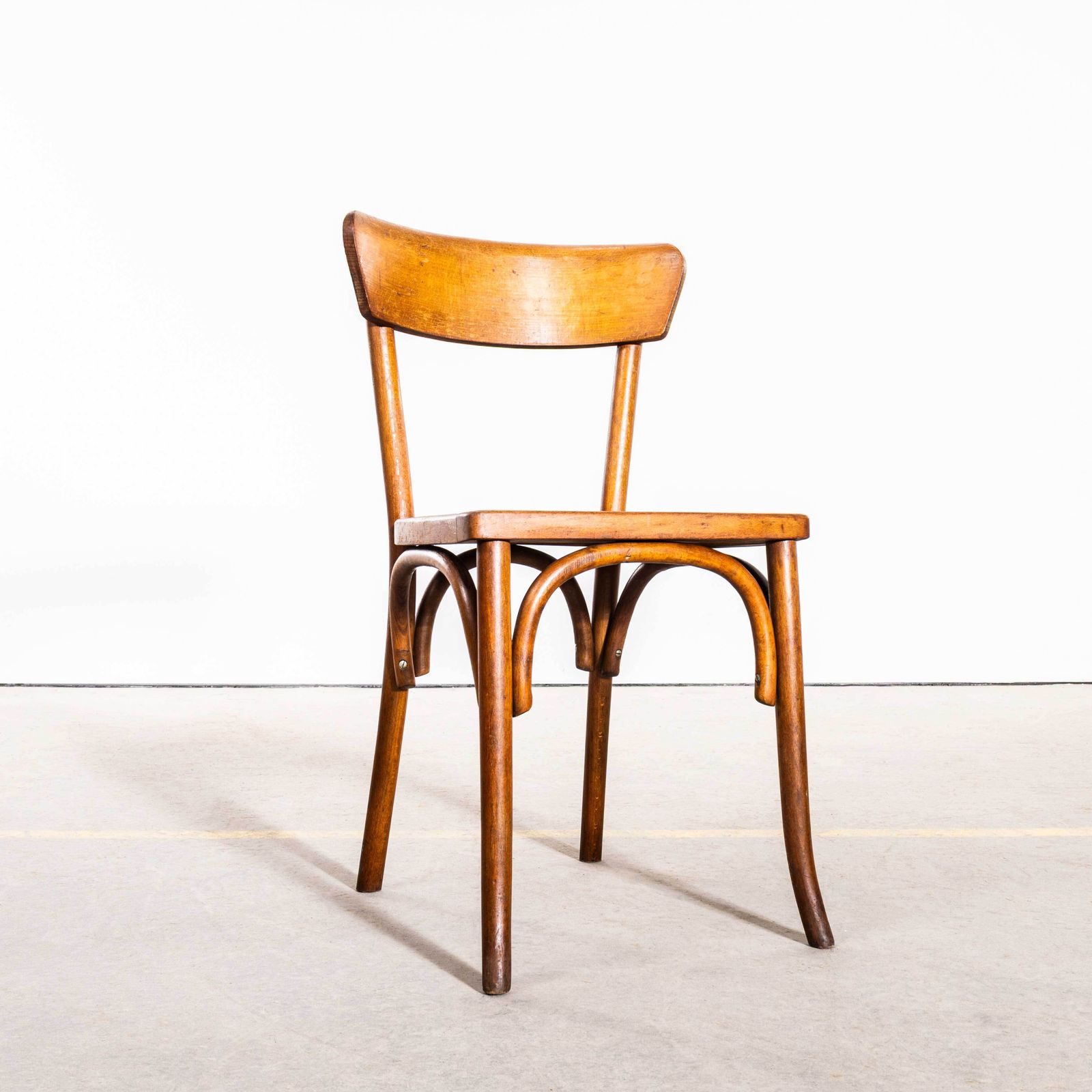 1950’s Honey Thin Slim Back Baumann Dining Chairs   Set Of Six photo for sale