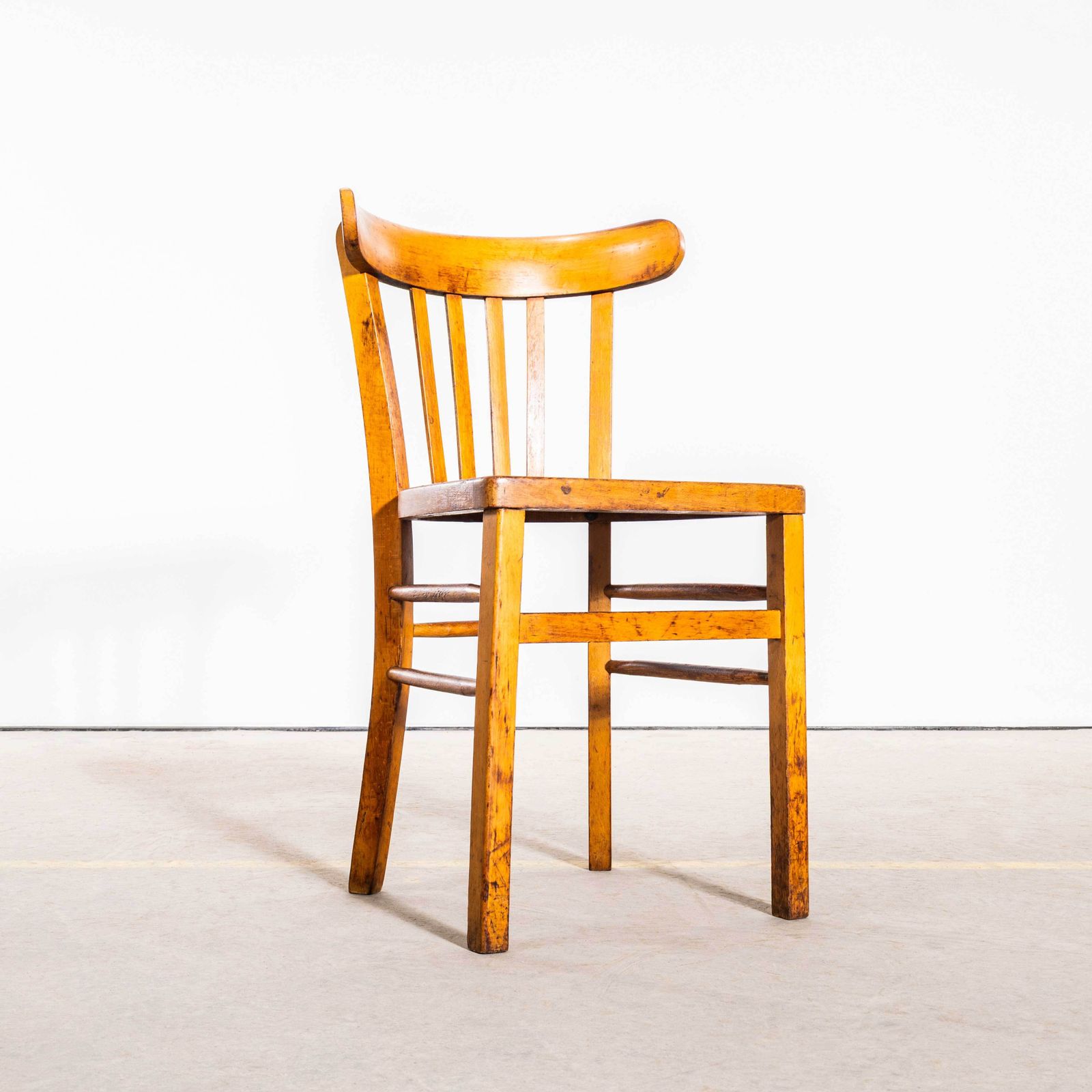 1950's Warm Blonde Luterma Farmhouse Dining Chairs   Set Of Six photo for sale