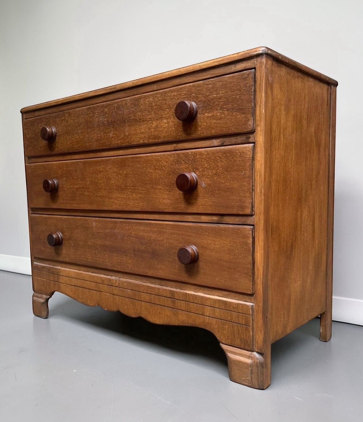 Antique Blonde Oak Chest Of Drawers C1920s Victorian Style