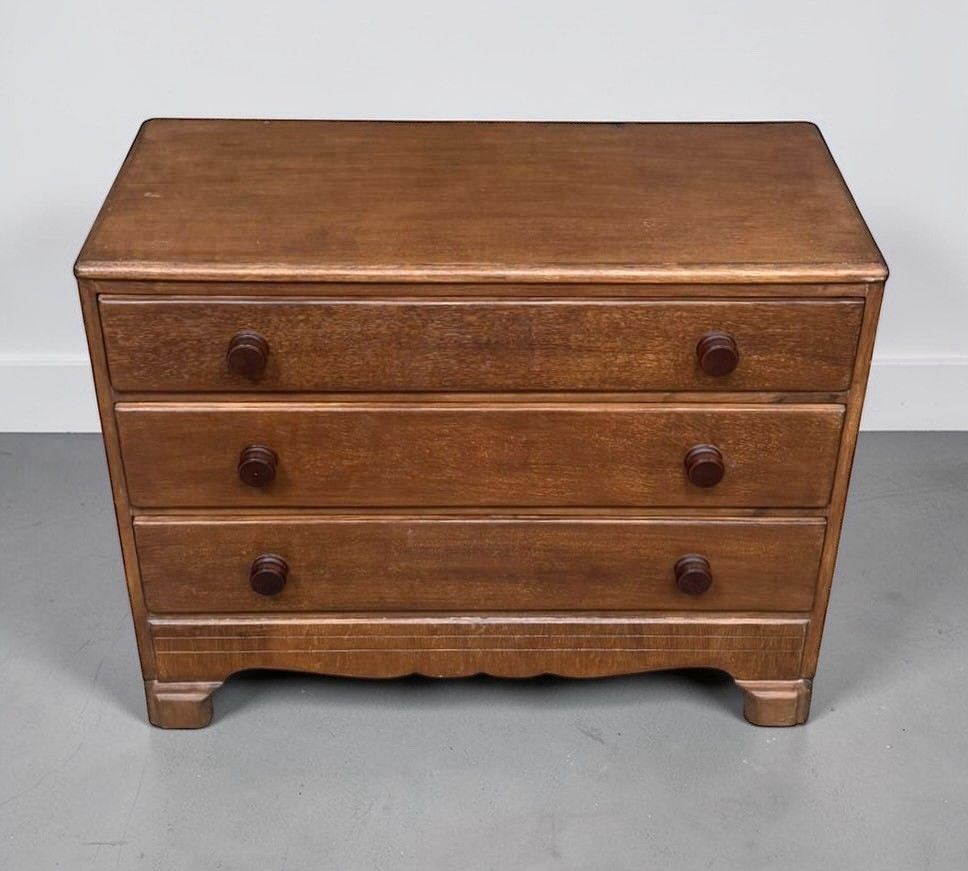 Antique Blonde Oak Chest Of Drawers C1920s Victorian Style photo 225.0