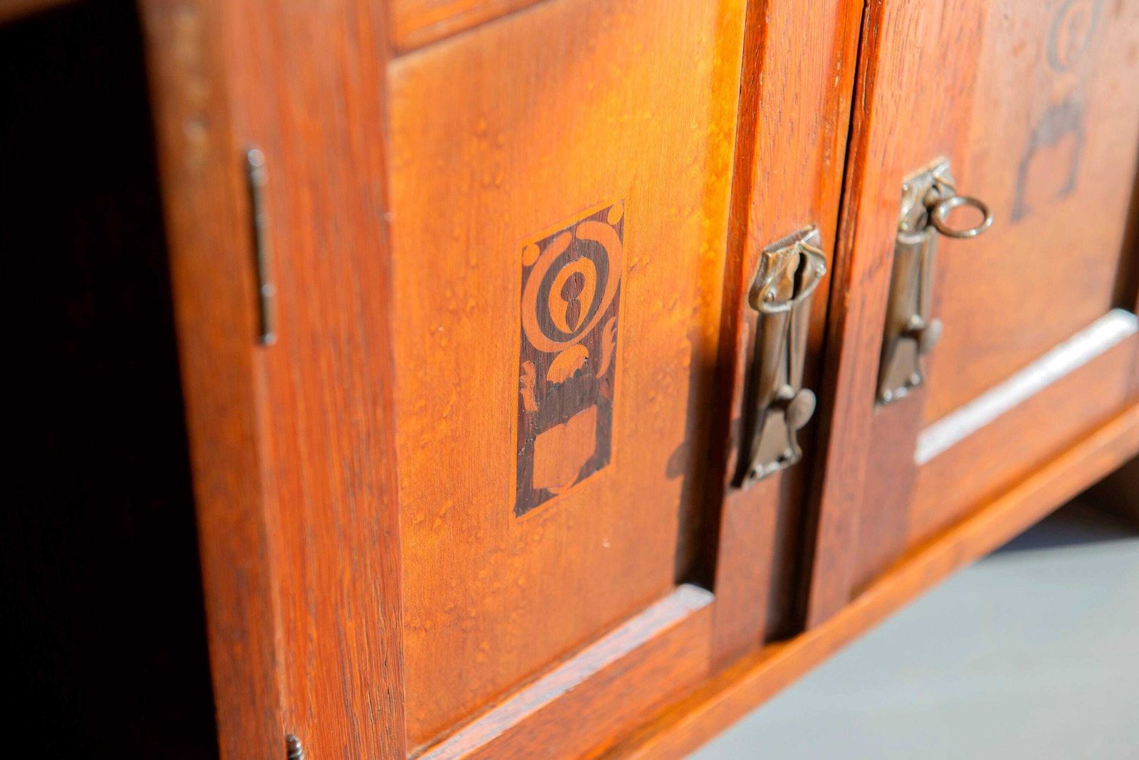 Antique Art Nouveau Wall Cabinet   Oak Hanging Cupboard   Jugendstil Cabinet, 1900s photo for sale