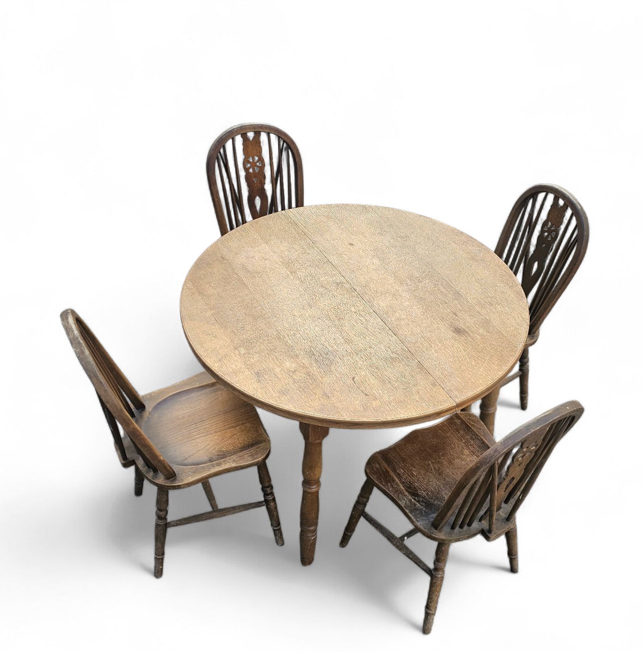 A Bit Wearthered Windsor Wheelback Dining Set (7) By The Oirschotse Meubelindustrie 1950s photo furniture