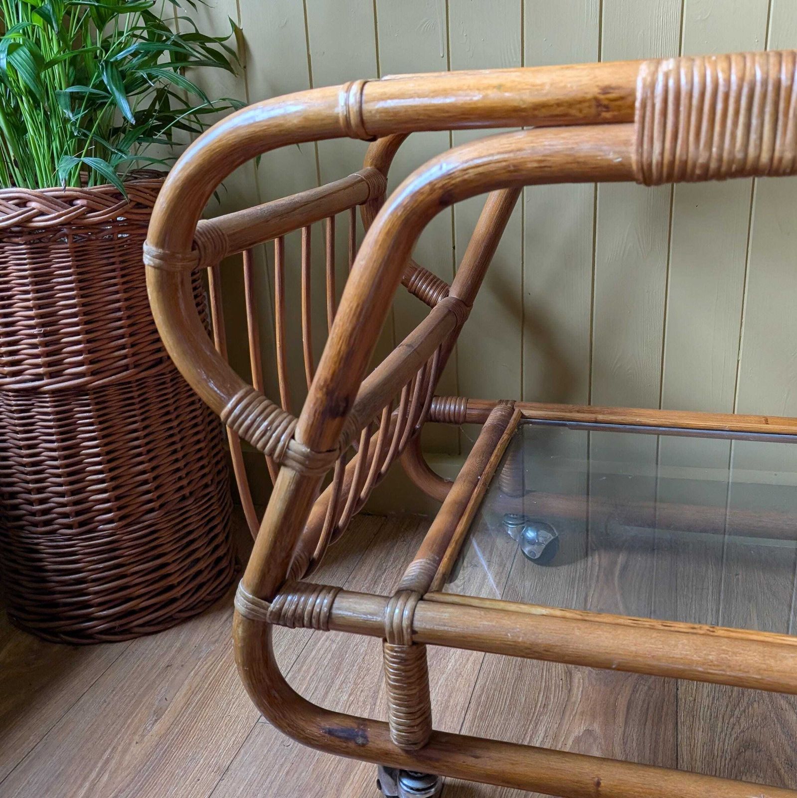 1950s Italian Bamboo Bar Cart, 1960s photo furniture