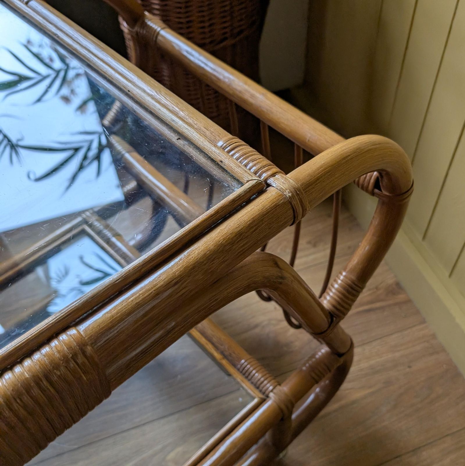 1950s Italian Bamboo Bar Cart, 1960s photo for sale
