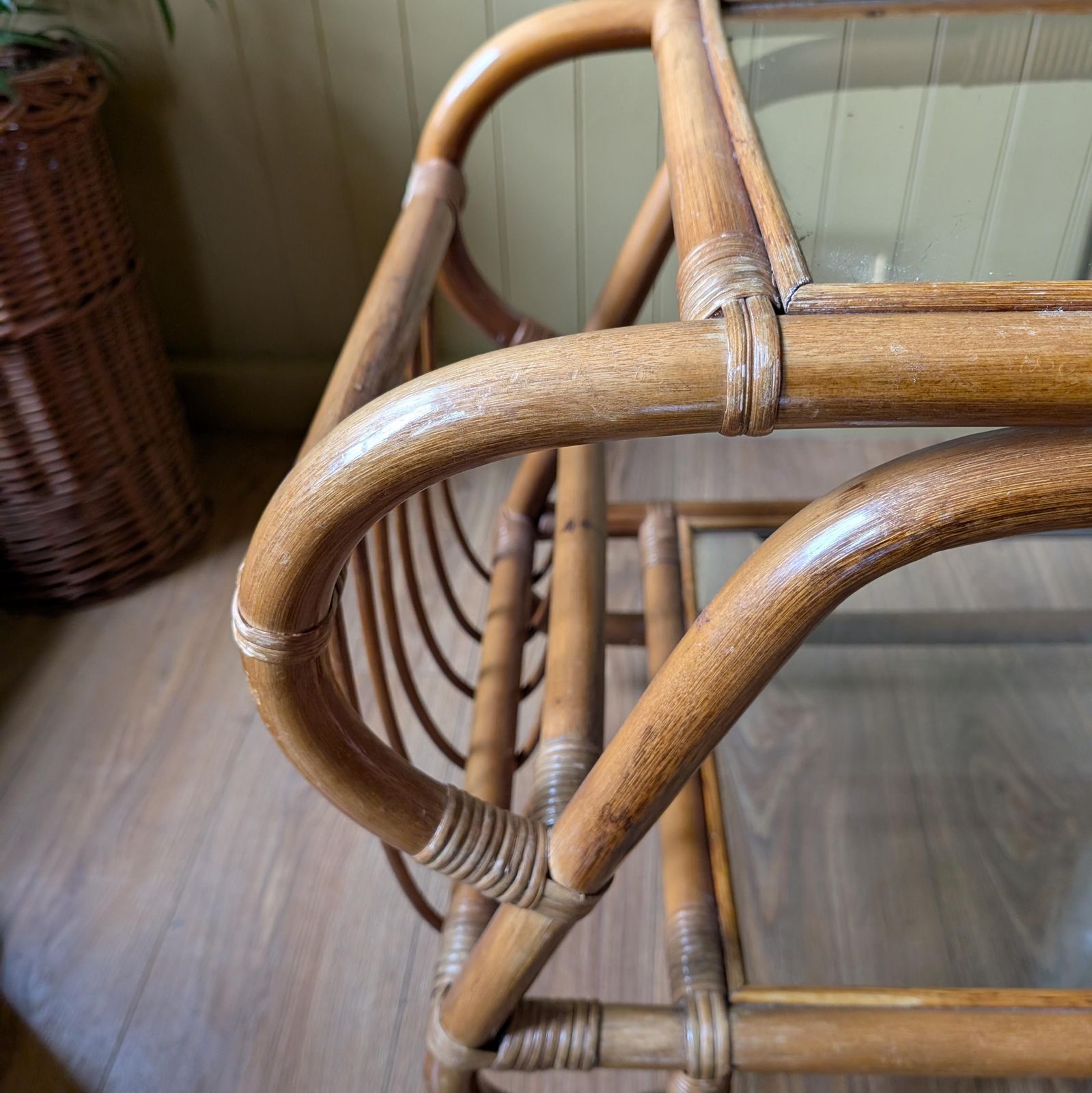 1950s Italian Bamboo Bar Cart, 1960s photo Furniture