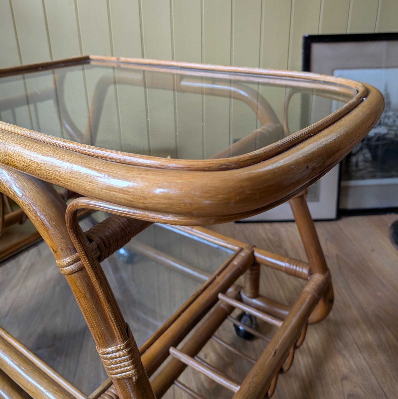 1950s Italian Bamboo Bar Cart, 1960s photo vinterior