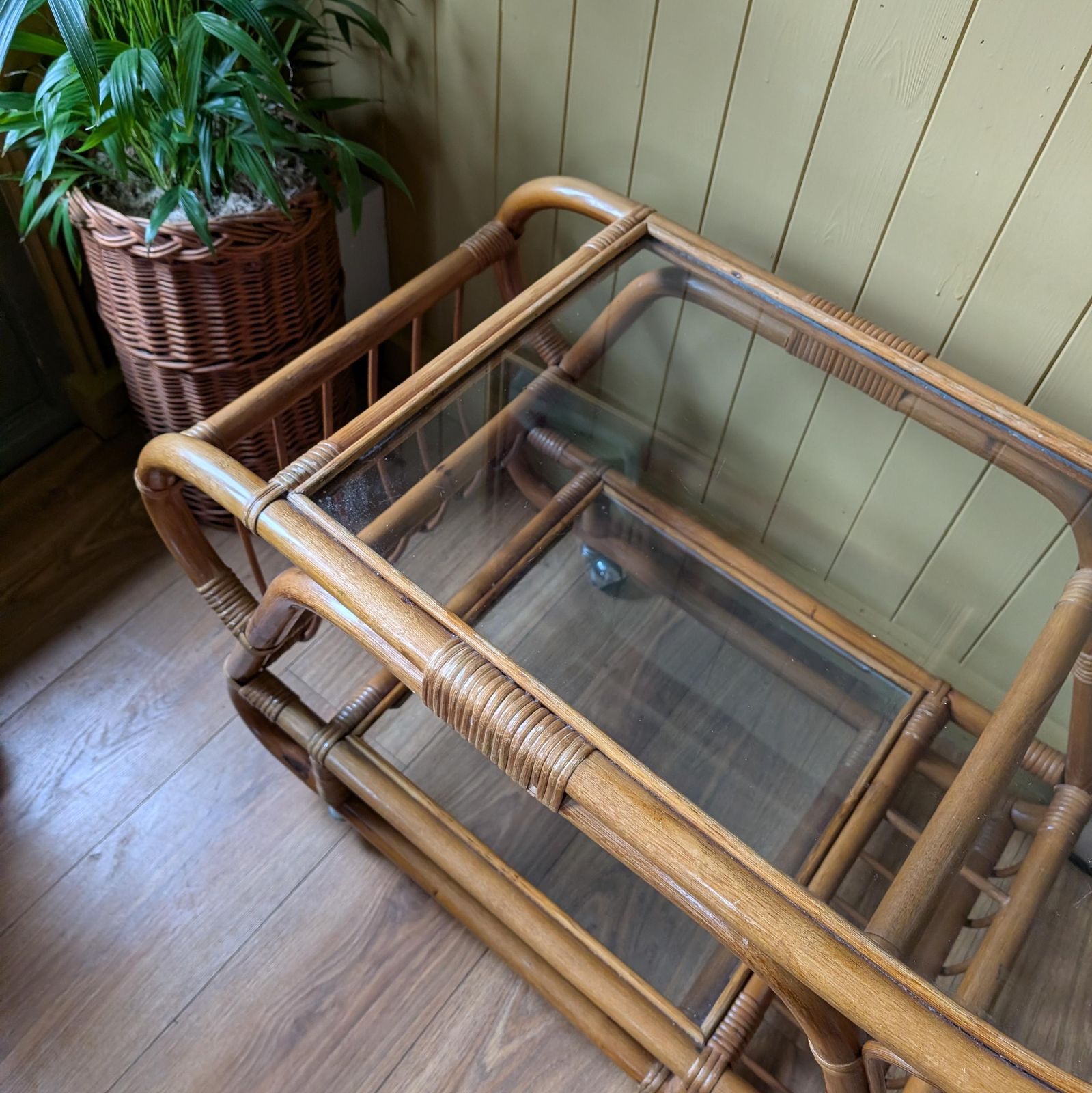 1950s Italian Bamboo Bar Cart, 1960s photo buy