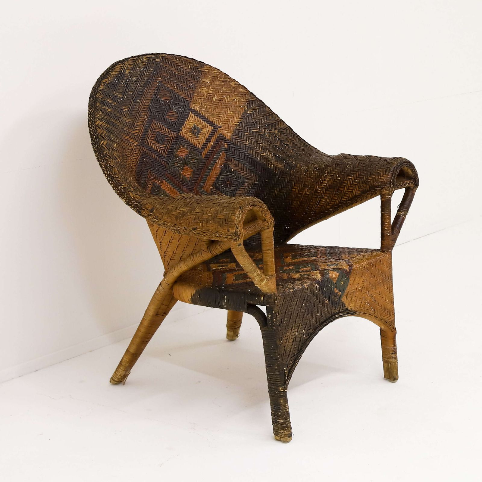 Decorative Early 20th Century Arts & Crafts Wicker Rattan Armchair By Dryad & Co photo for sale