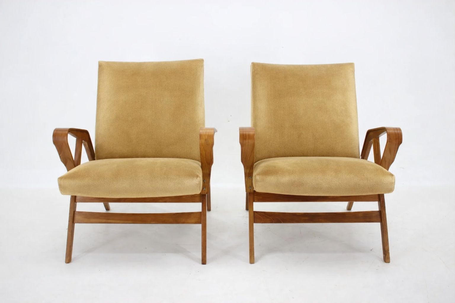 Mid Century Fauteuils, Houten Frame En Bekleed, František Jirák, Jaren 1960–70, Tsjecho Slowakije photo furniture