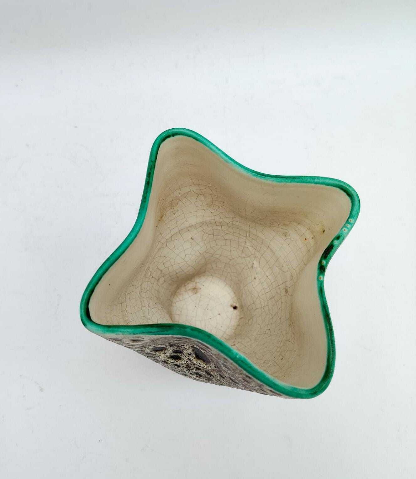 Vallauris Ceramic Vase Designed By Marius Bessone, Vintage, Mid Century Modern, Capron Era photo vintage