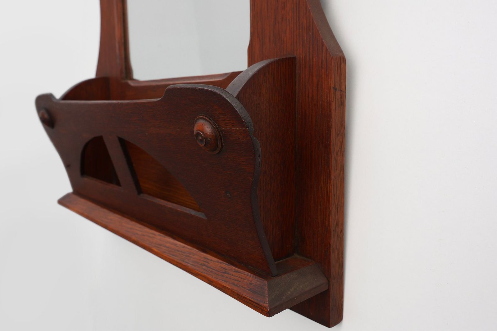 Art Nouveau Letter Holder In Oak, France, 1910s photo for sale