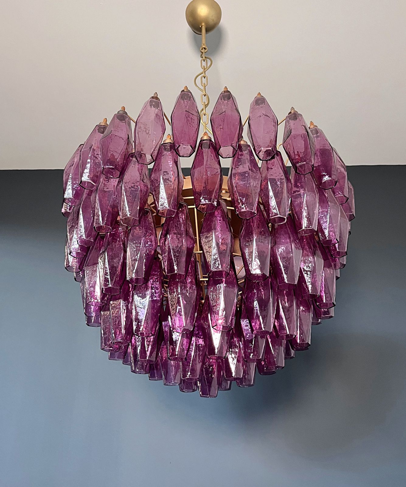 Amazing Murano Glass Candelier – 111  Amethyst Poliedri photo buy