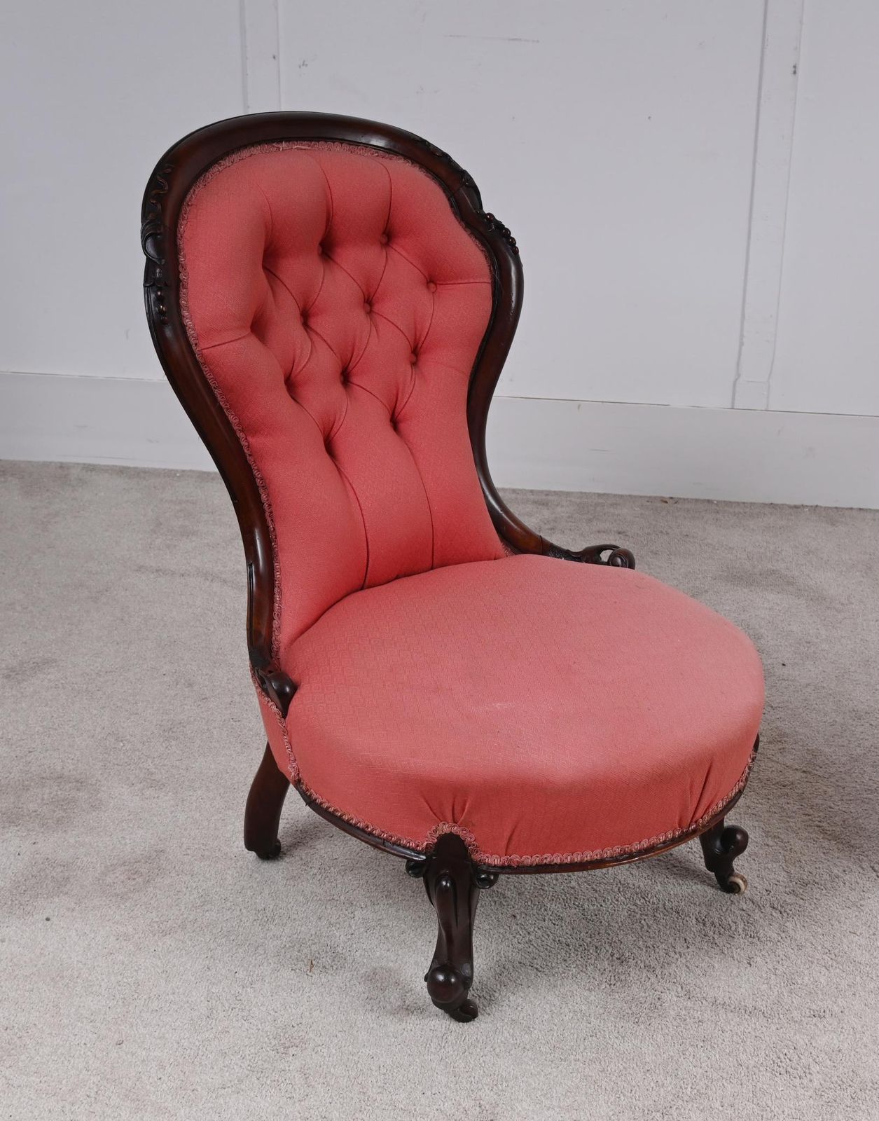 Pair Victorian Balloon Back Armchair Side Chair His And Hers Parlour Salon photo furniture