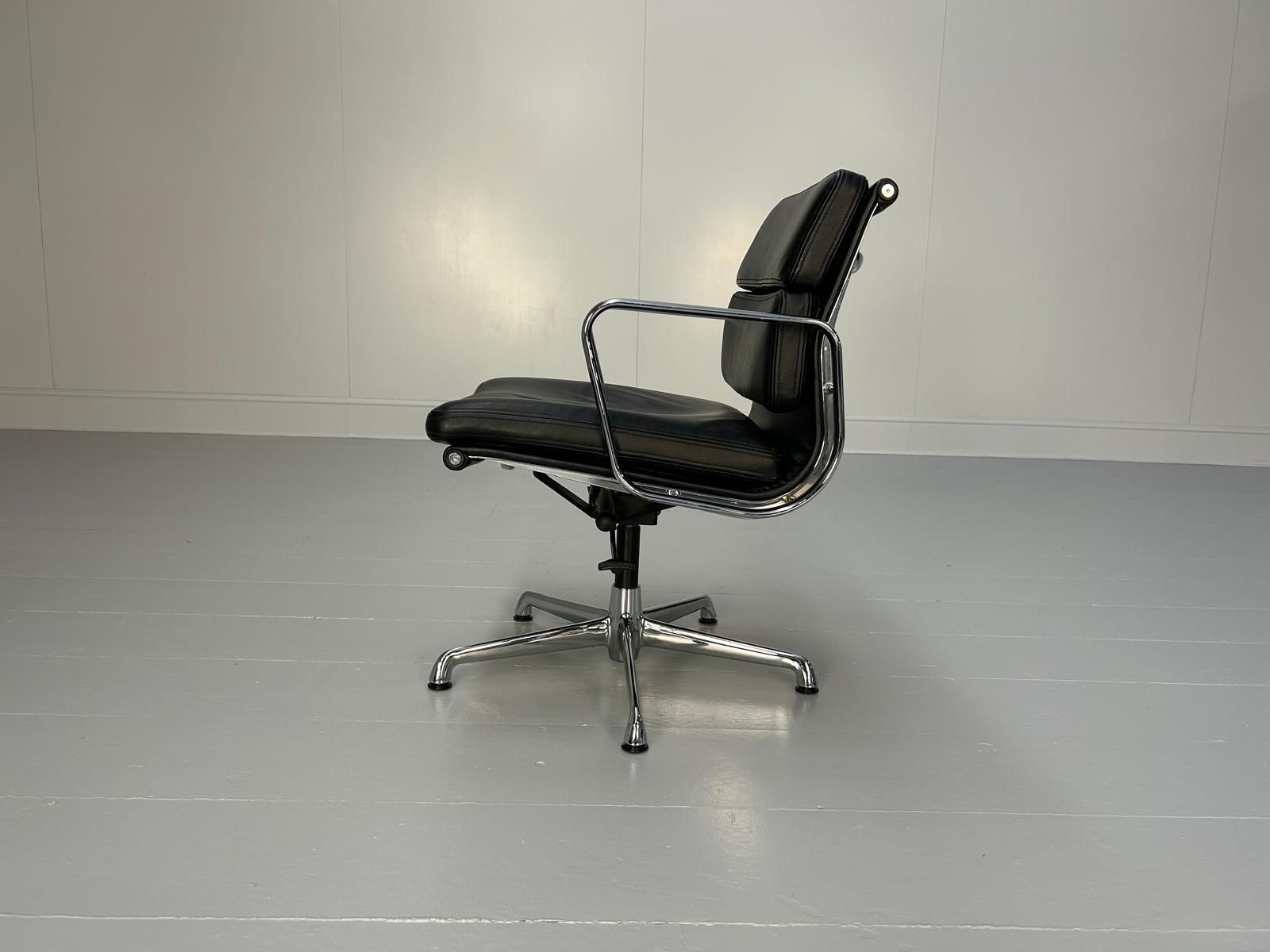Icf Herman Miller Eames Ea 208 Soft Pad Swivel Office Chair In Black Leather photo Furniture