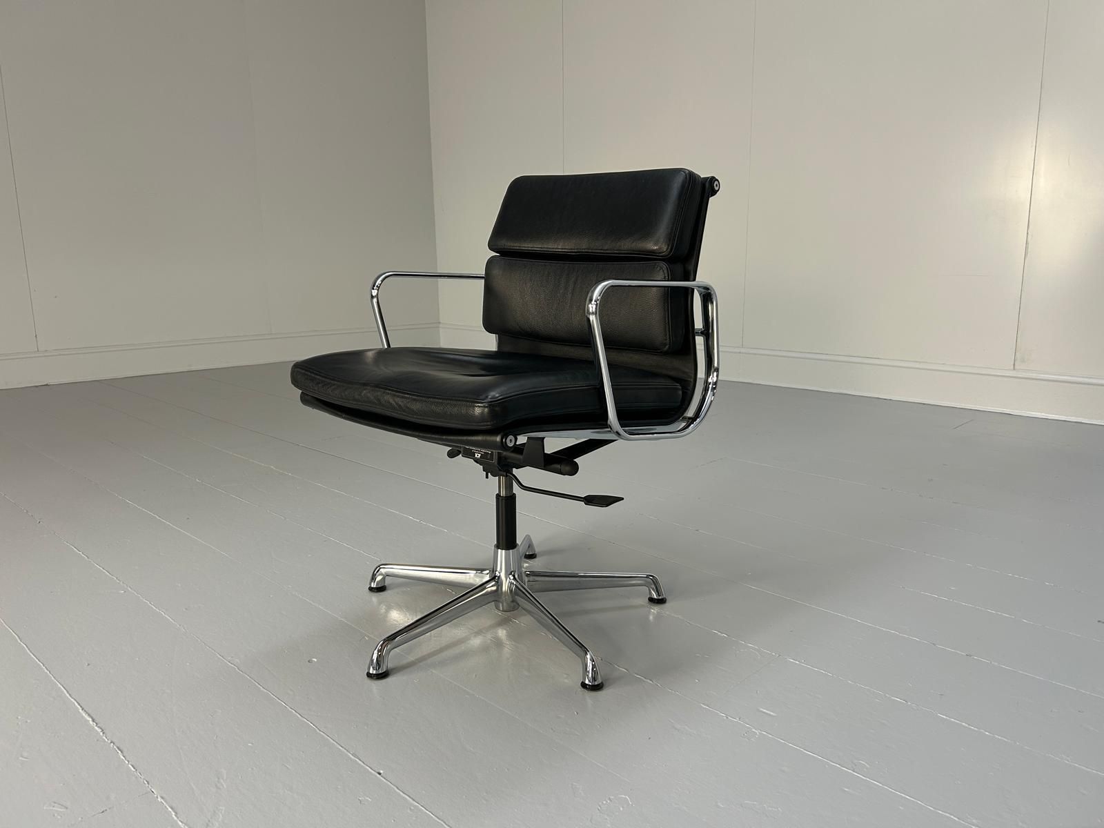 Icf Herman Miller Eames Ea 208 Soft Pad Swivel Office Chair In Black Leather photo 1900.0