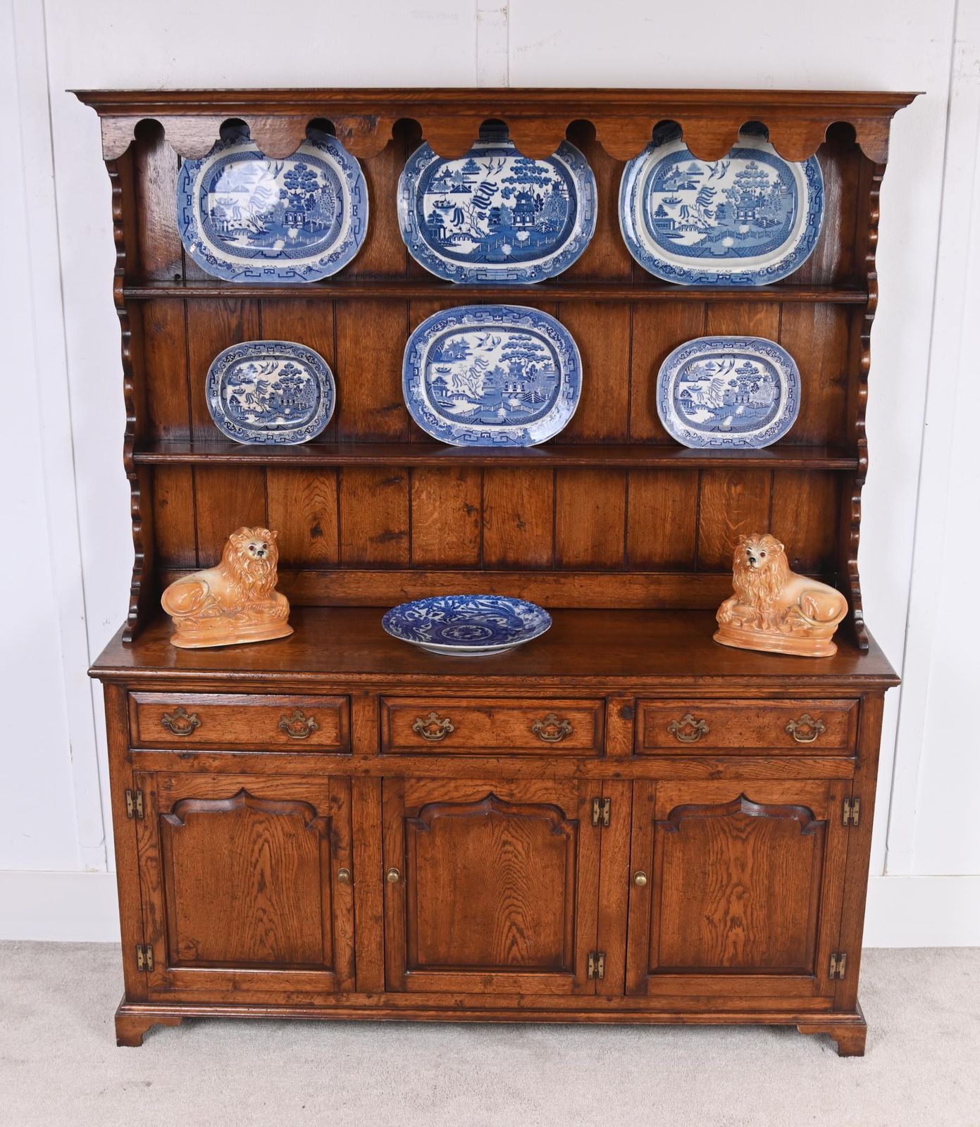 English Oak Dresser Base With Plate Rack Titmarsh & Goodwin Farmhouse