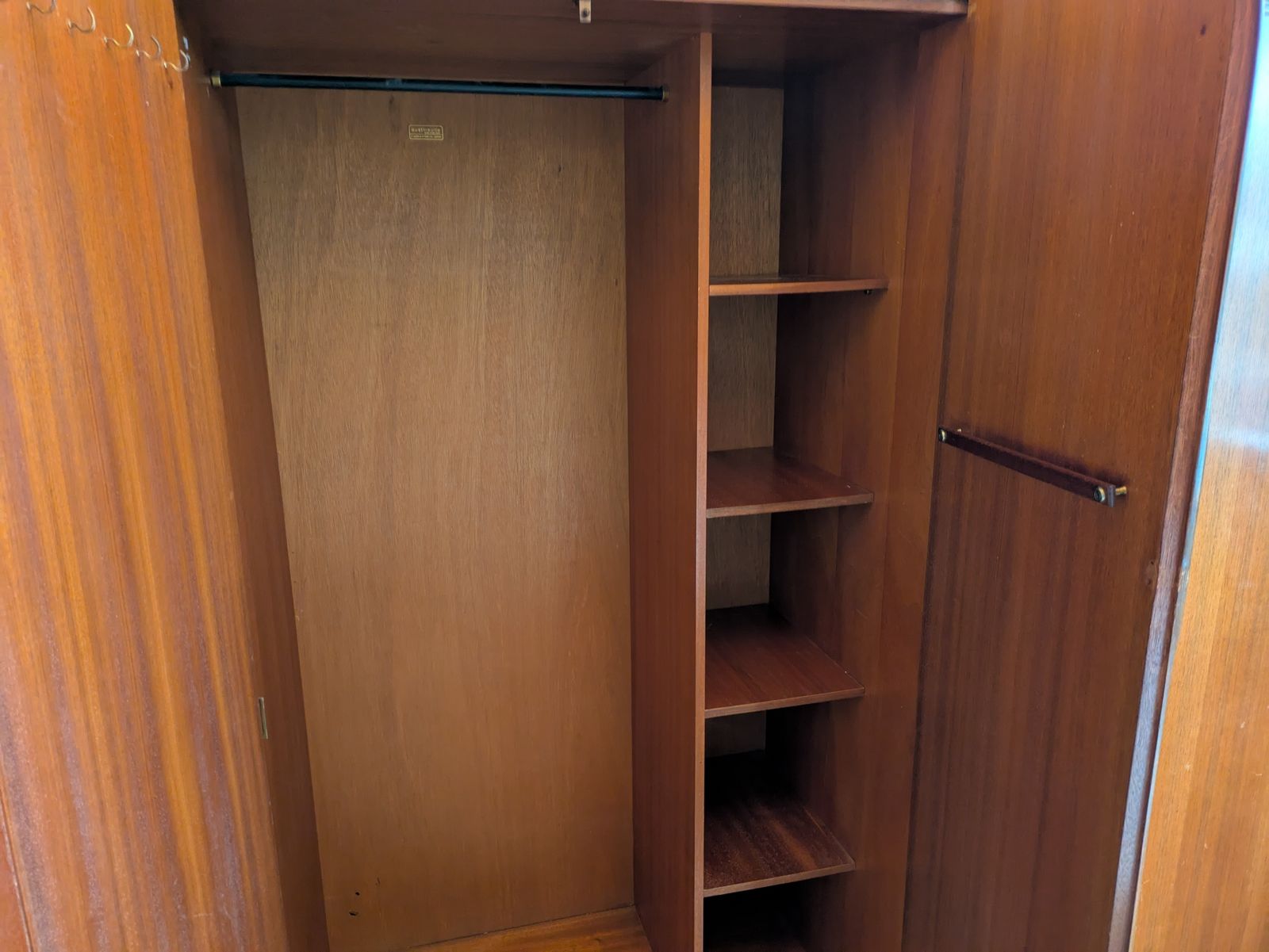 Austonsuite 1970s Teak 2 Wardrobes (Gent And Ladies) With Mirror Panel photo 450.0