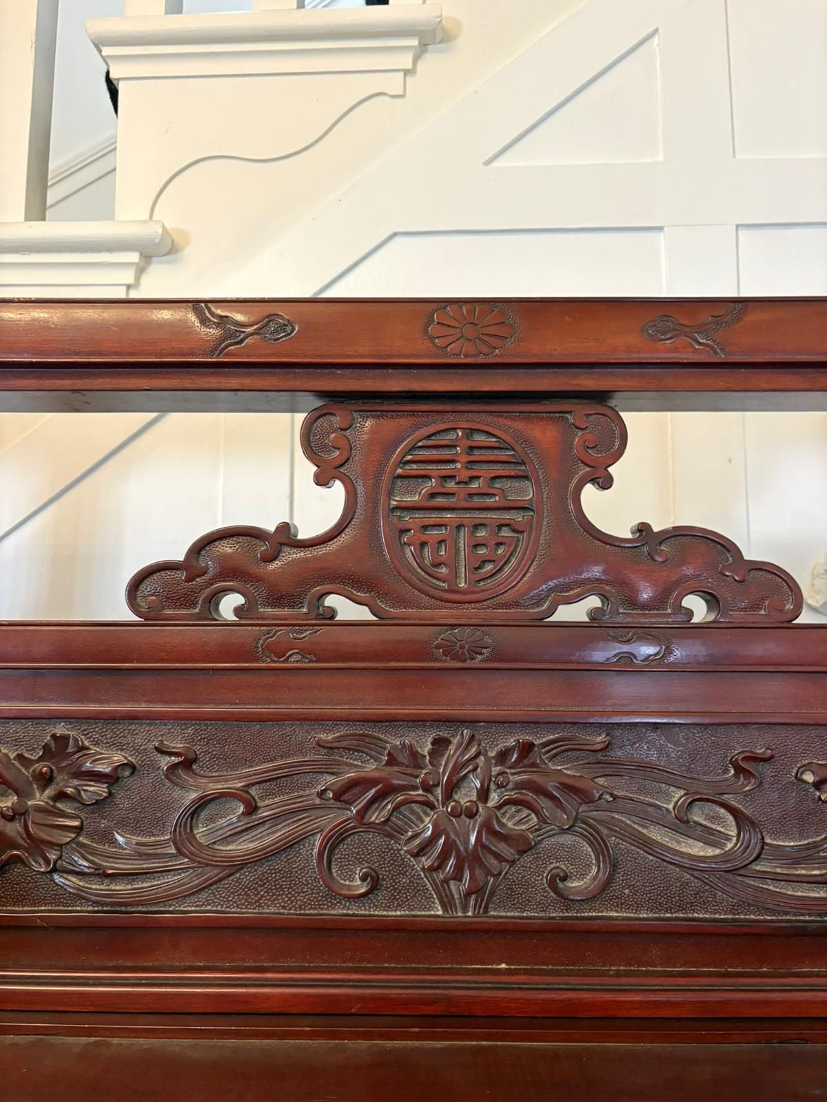 Fabulous Antique Japanese Red Lacquer Hardwood Display Cabinet photo 4250.0