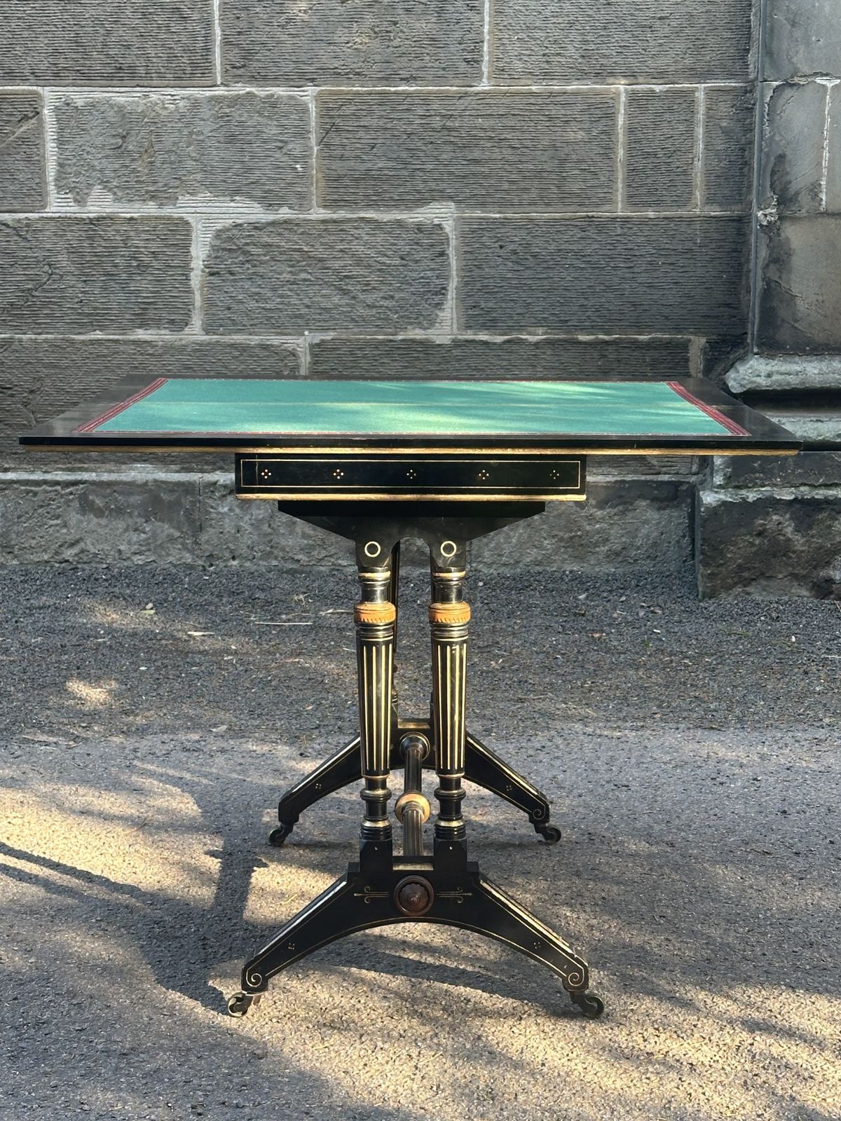 Lamb Of Manchester: An Ebonised, Amboyna And Parcel Gilt Card Table C.1875